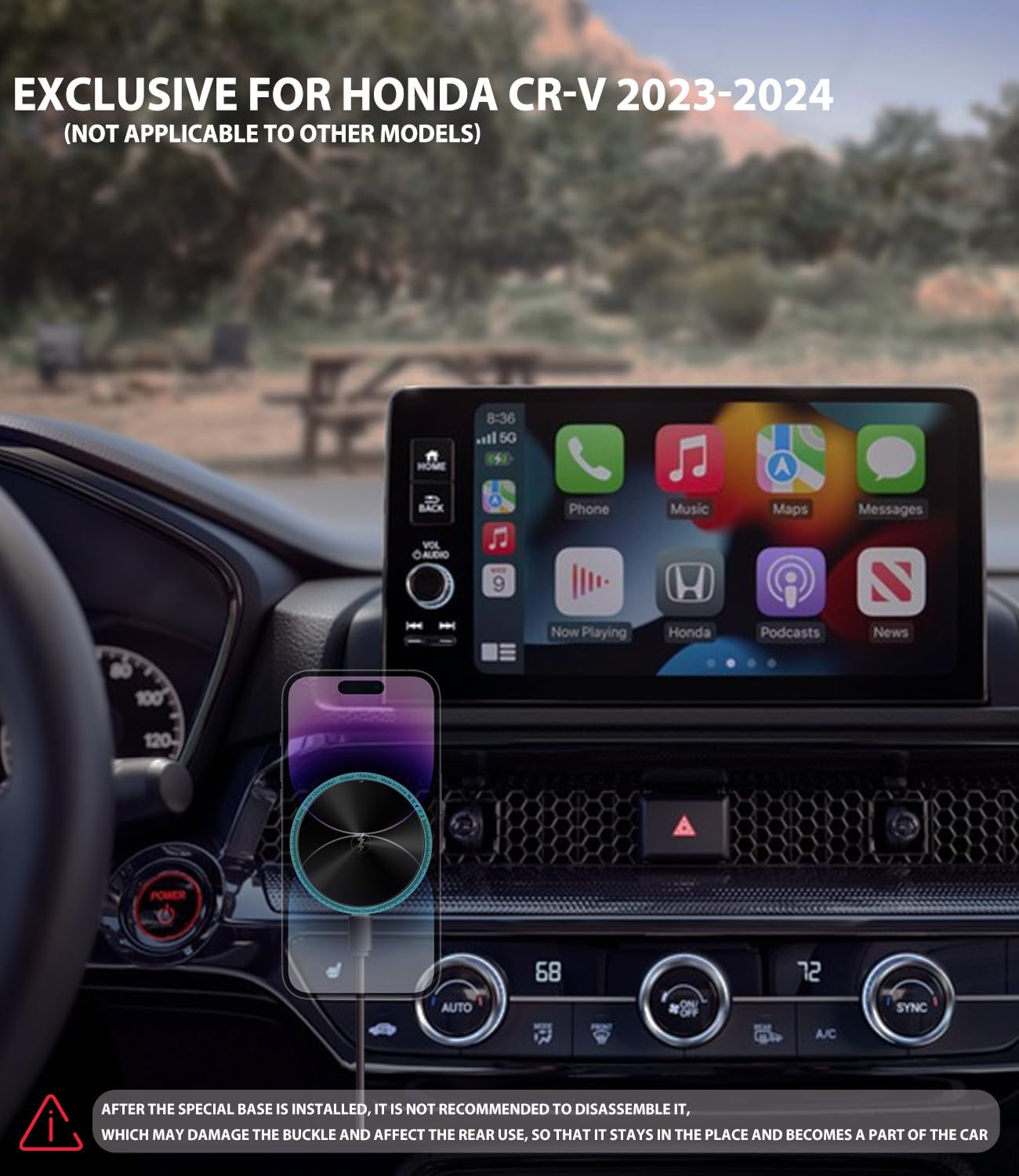 2023-2025 Honda CR-V MagSafe Charger Mount | Exclusive Fit for CR-V Models (Not Accord/Civic) | Compatible with iPhone 15/14/13/12/Mini Series | Air Vent Phone Holder & Car Accessories | Perfect for Hands-Free Driving & Navigation