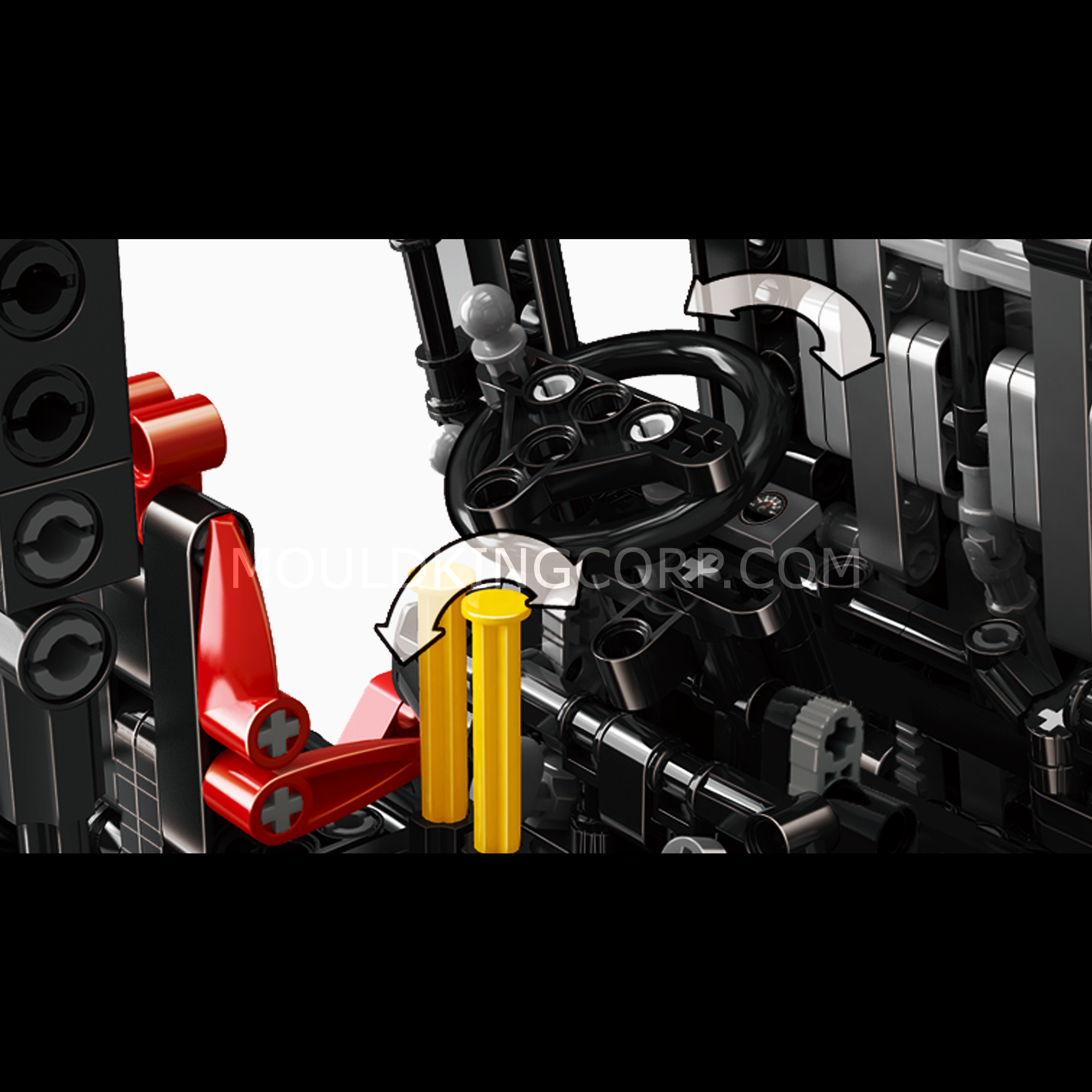 MOULD KING 13106S Remote Control Forklift Building Blocks Toy Set - 1,743 PCS STEM Construction Kit for Kids & Adults | DIY Engineering Model for Home, Office & Playroom
