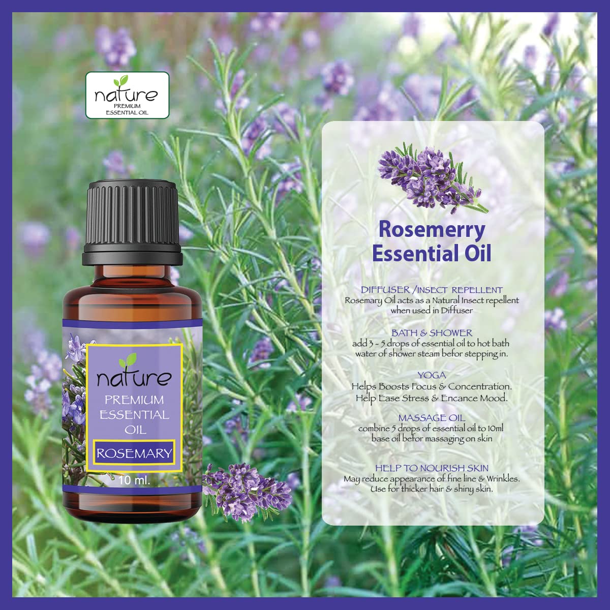 Organic Lavender & Rosemary Essential Oil Set - 100% Pure Natural Aromatherapy Oils for Diffusers, Massage & Relaxation (10ml Each) - Perfect for Stress Relief, Sleep Aid & Home Spa