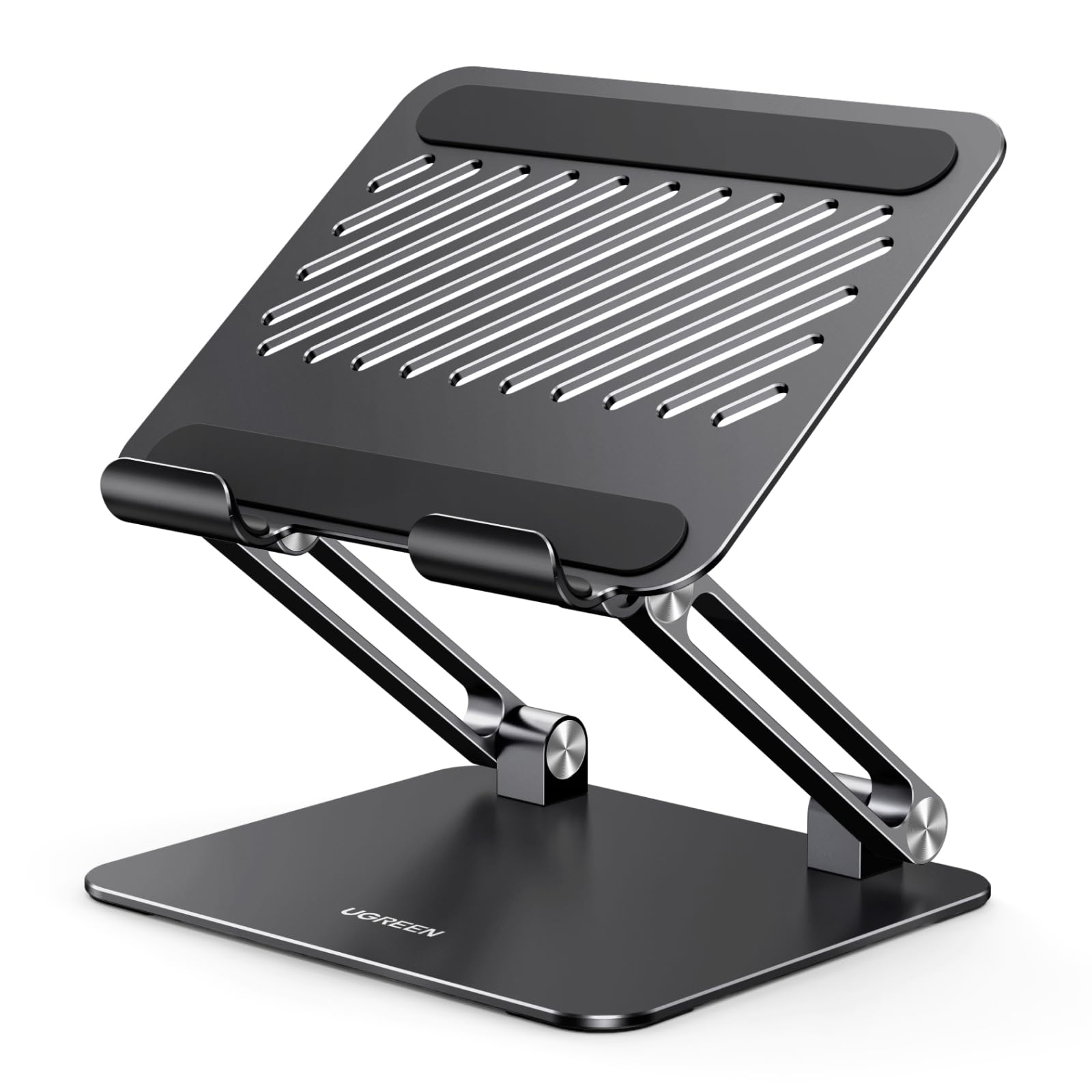 UGREEN Aluminum Tablet Stand Holder - Adjustable Foldable Desktop Dock Riser for iPad Pro 12.9/10.5/9.7, iPad Air, iPad Mini, Surface Pro, Galaxy Tab - Perfect for Office, Home & Travel (Black)