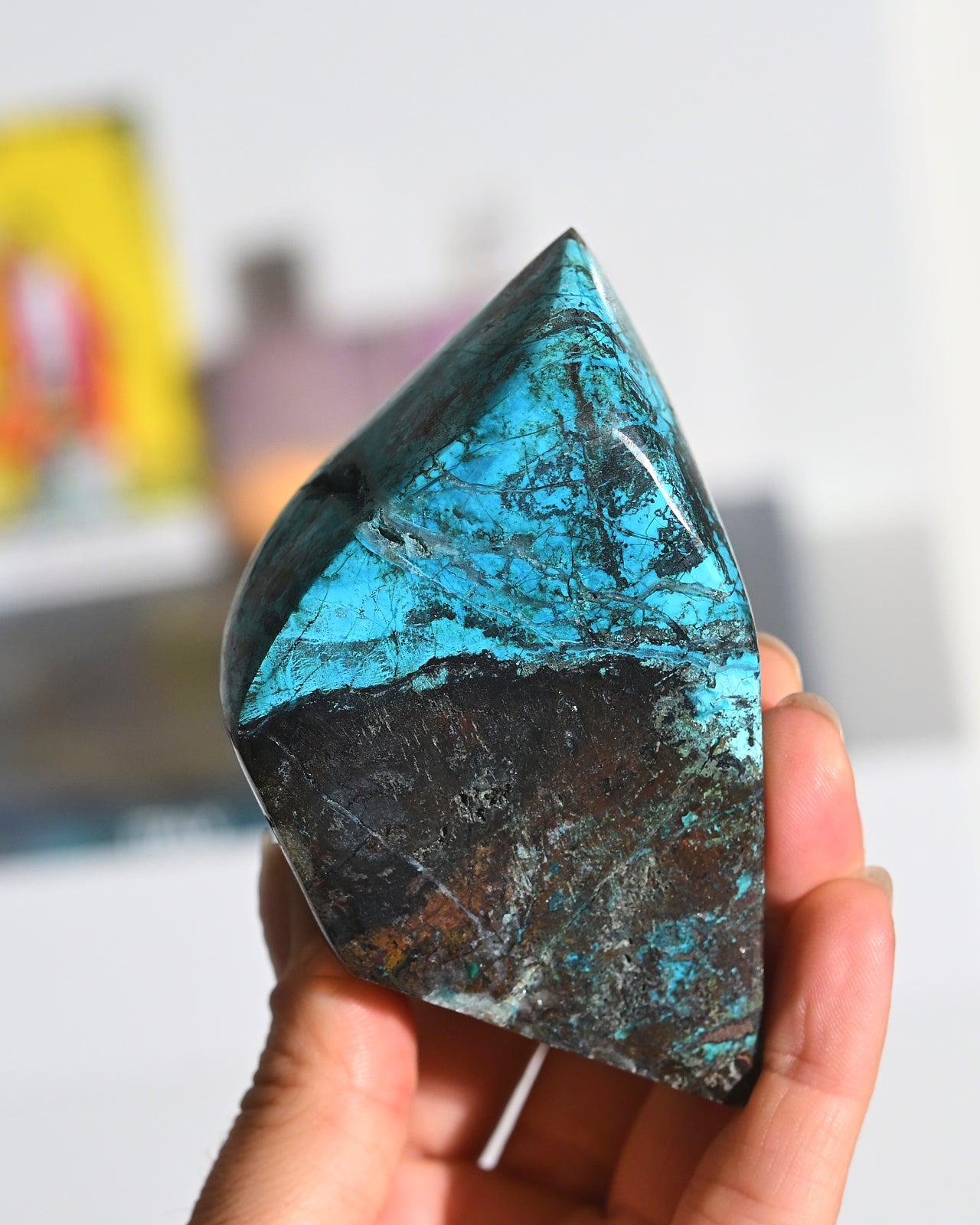 Natural Peruvian Chrysocolla Freeform Stone - Healing Crystal for Jewelry Making, Meditation & Home Decor | Handcrafted Spiritual Gemstone