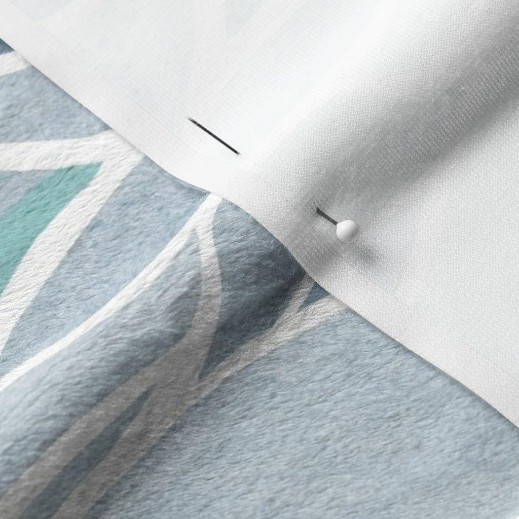 Premium Spoonflower Fabric - Blue Shark & Sea Monster Fantasy Wave Print on Soft Minky Fabric by The Yard - Perfect for Sewing Baby Blankets, Quilt Backing & Plush Toys | Ocean-Themed Nursery Decor & DIY Craft Projects
