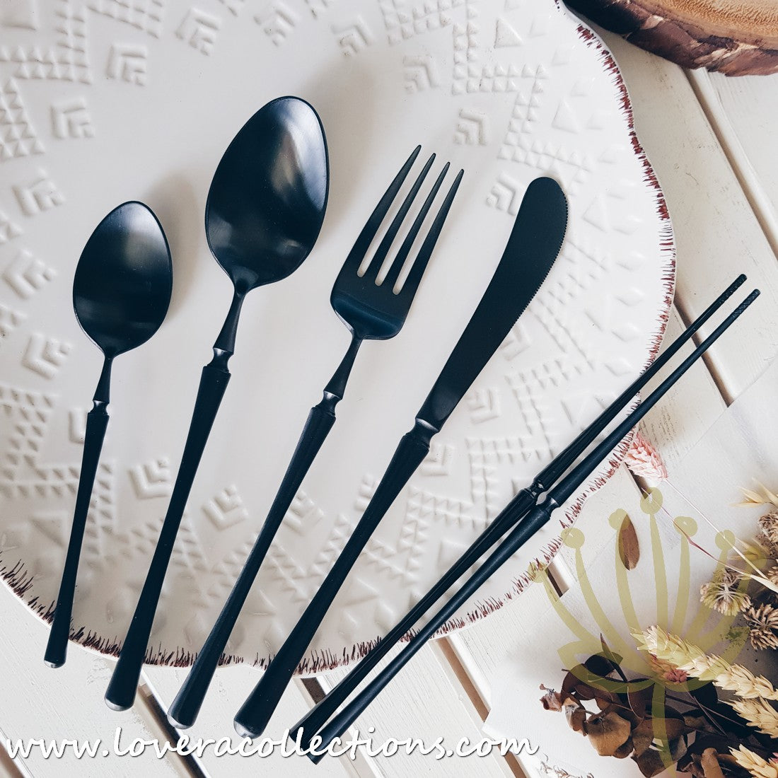 Parisienne Matt Black Stainless Steel SS304 Cutlery Set - 18-Piece Premium Flatware Collection for Dining, Wedding & Kitchen | Dishwasher Safe & Rust-Resistant | Elegant Tableware for Restaurants & Home Entertaining