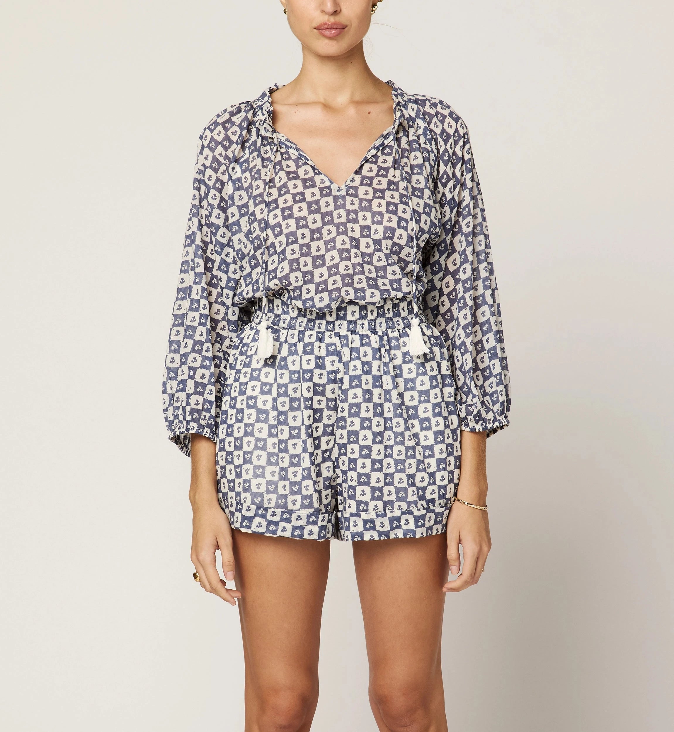 Erica Blouse | Stylish Checkered Top for Women | Perfect for Office, Casual Outings & Date Nights