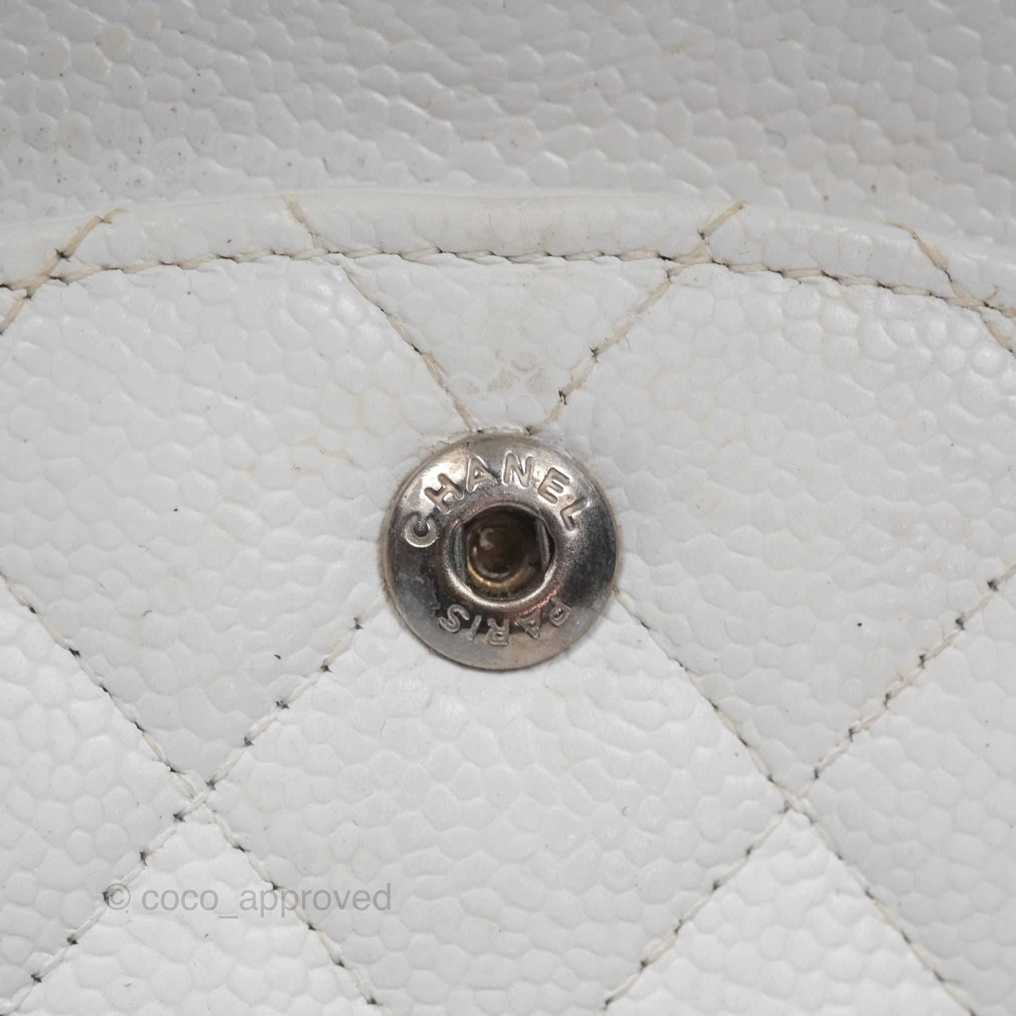 Chanel Classic Medium Double Flap Bag in White Caviar Leather with Silver Hardware - Luxury Handbag for Women, Perfect for Parties, Weddings & Everyday Elegance
