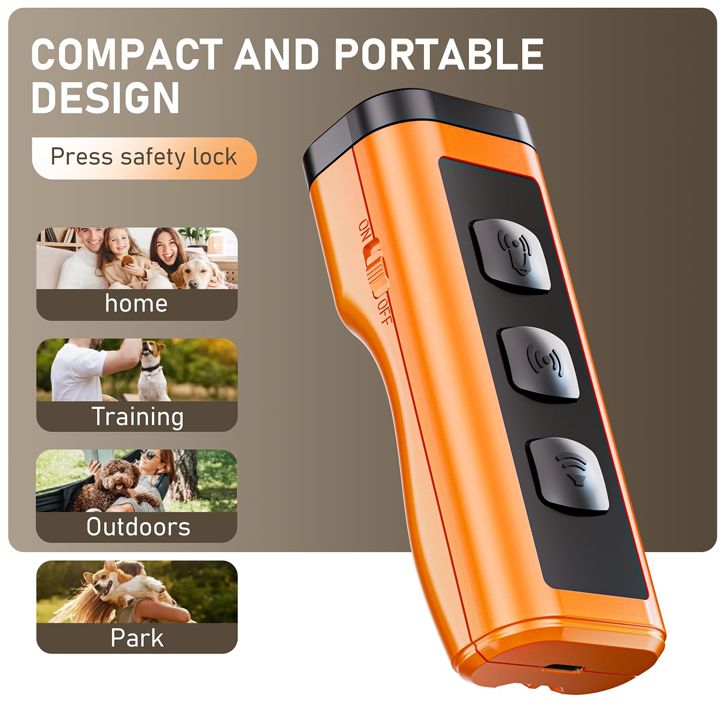 Rechargeable Ultrasonic Dog Bark Deterrent Device - 50ft Long Range Anti-Barking Training Tool for Dogs | Safe & Humane Alternative to Shock Collars | Perfect for Home, Yard, and Neighborhood Use