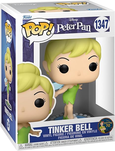 Tinker Bell Funko Pop Vinyl Figure - Disney Peter Pan 70th Anniversary Collectible #1347 with Protector Case - Perfect for Disney Fans, Collectors & Home Decor