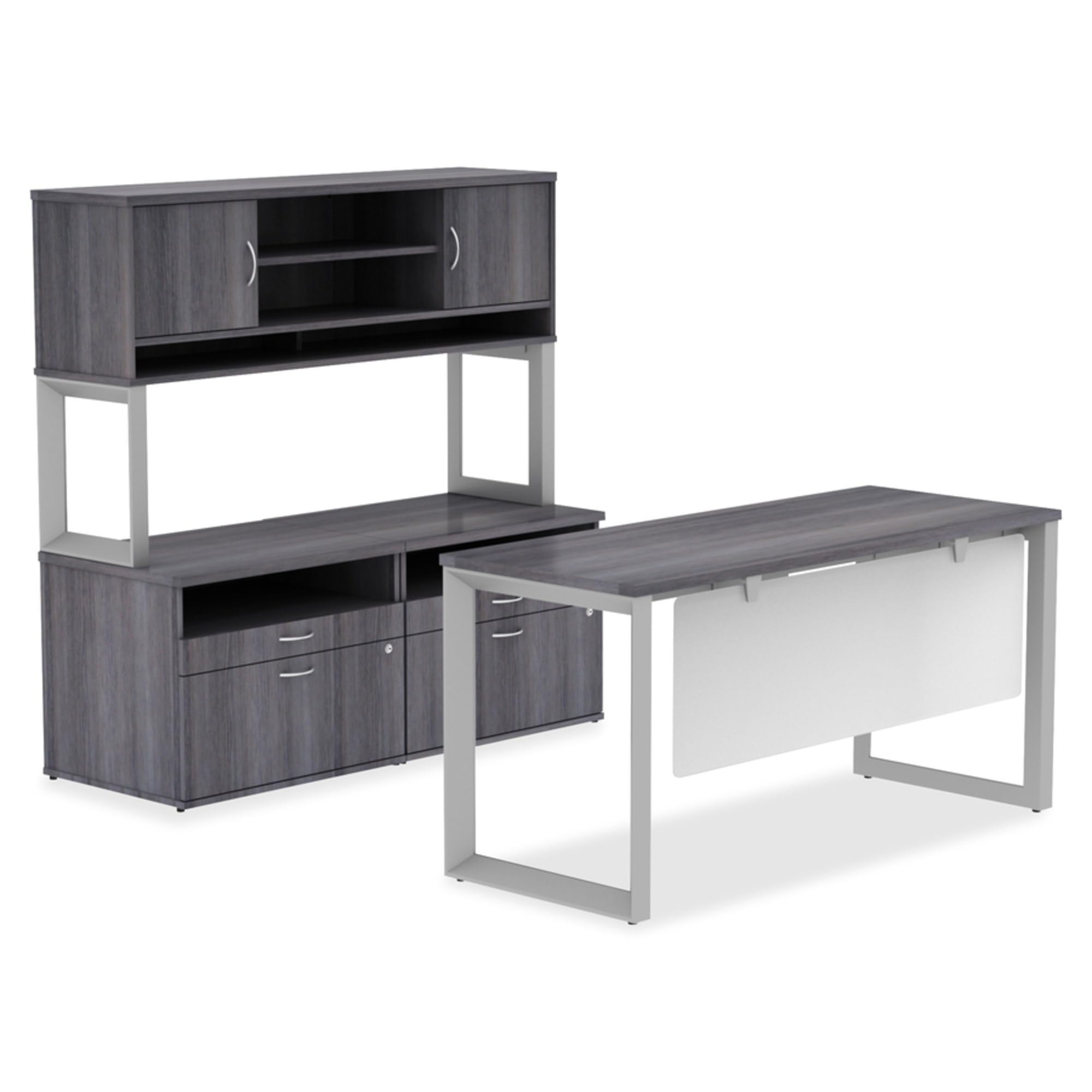 Lorell Relevance Series Mahogany Laminate Office Desk - Modern Home & Business Workspace Furniture for Office, Study Room & Conference Room