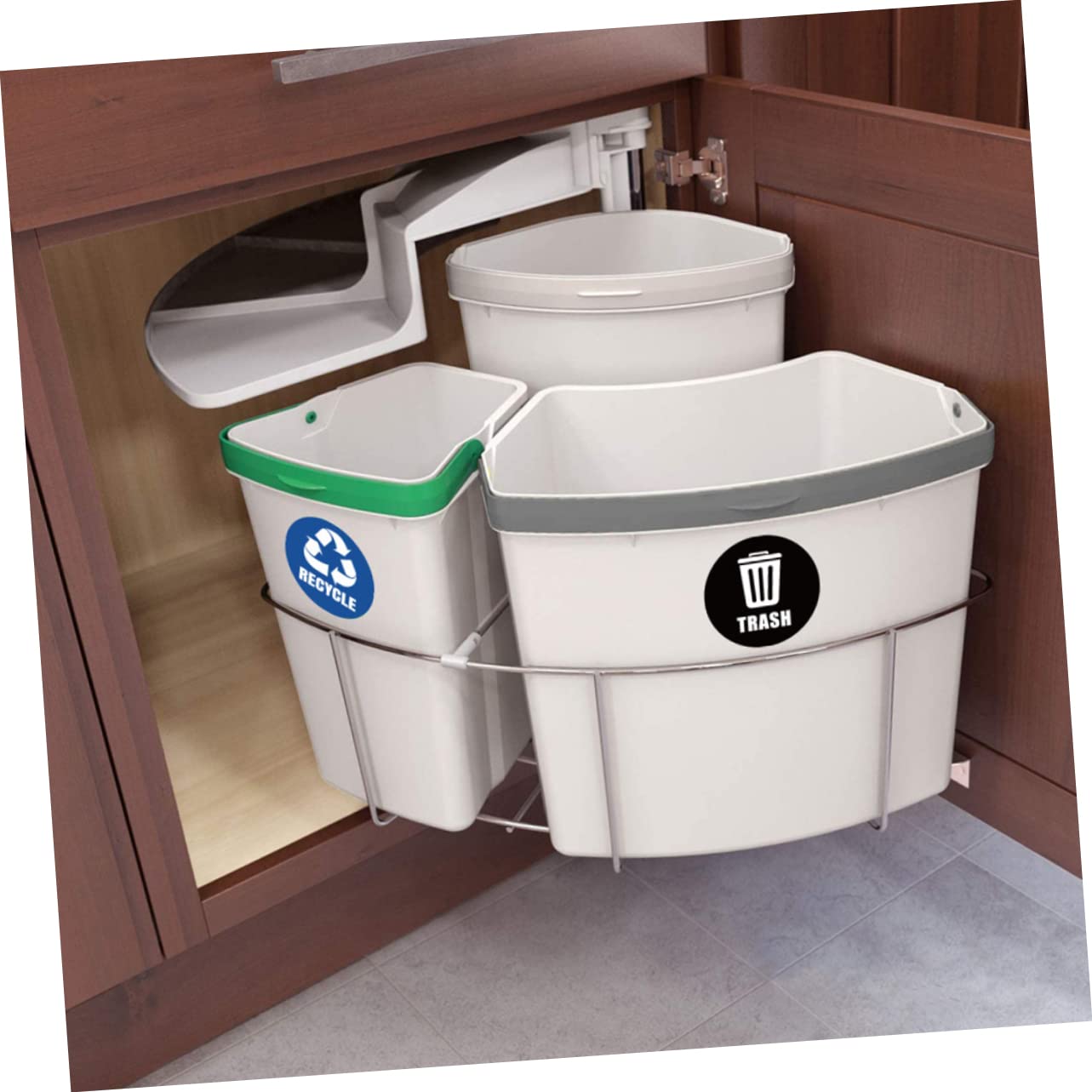 NUOBESTY Recycle & Trash Decal Sticker Set - PVC Waste Sorting Labels for Home & Office Trash Cans - Perfect for Kitchen, Bathroom & Classroom Recycling Bins