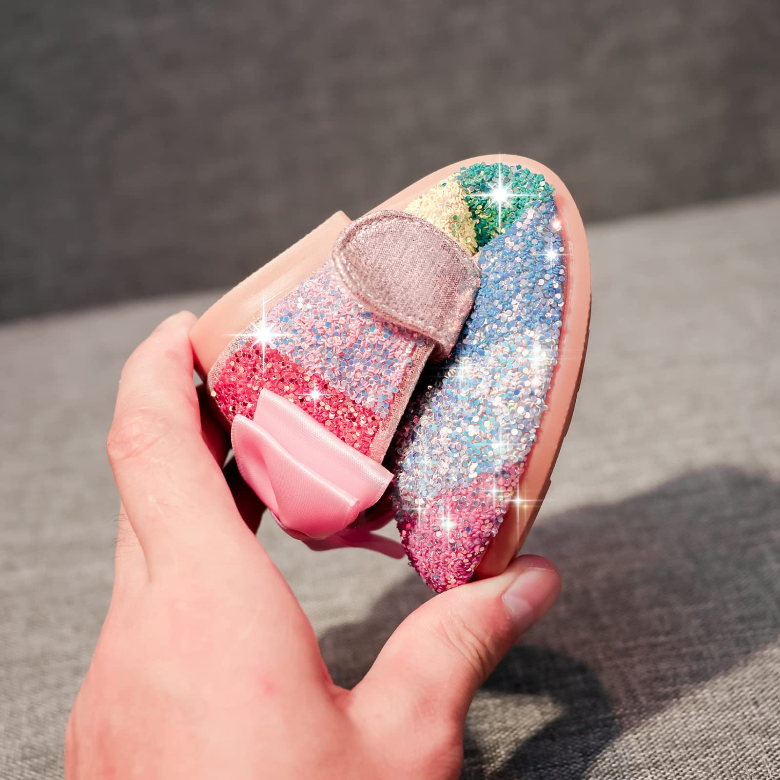 Sparkly Girls' Mary Jane Shoes - Low Heel Princess Dress Pumps for Toddlers & Kids | Perfect for Weddings, Parties & Special Occasions