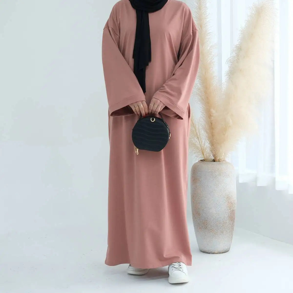 Elegant Solid Color Plain Abaya Dress for Women - Modest Muslim Prayer Dress - Perfect for Daily Wear, Prayer & Special Occasions