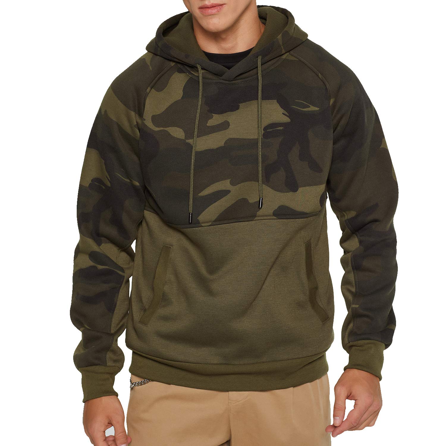 TOLOER Men's Casual Solid Color Hooded Pullover Sweatshirt - Lightweight Sports Outwear for Gym, Running & Everyday Wear