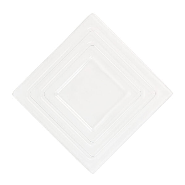 White Plastic Square Salad Bowls - Set of 3 | Durable BPA-Free Serving Bowls for Salads, Snacks & Meal Prep | Perfect for Parties, Picnics & Family Dinners