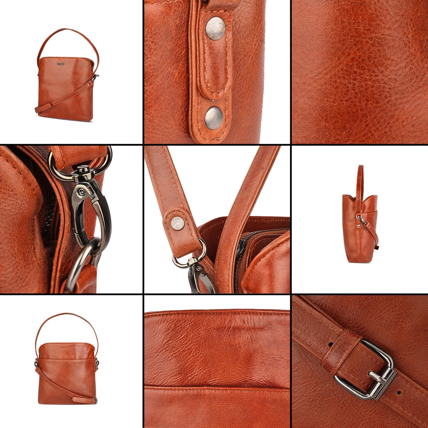 Genuine Leather Satchel Tote Bag for Women - Classic Designer Handbag with Adjustable Strap - Perfect for Work, Travel & Everyday Use