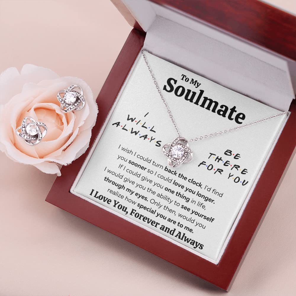 Personalized 'To My Soulmate' Stainless Steel Necklace with Cubic Zirconia - Romantic Jewelry Gift for Wife, Girlfriend, or Future Wife - Includes Message Card & Gift Box - Perfect for Birthday, Christmas, Anniversary & Valentine's Day - Express Your Love with This Meaningful Pendant