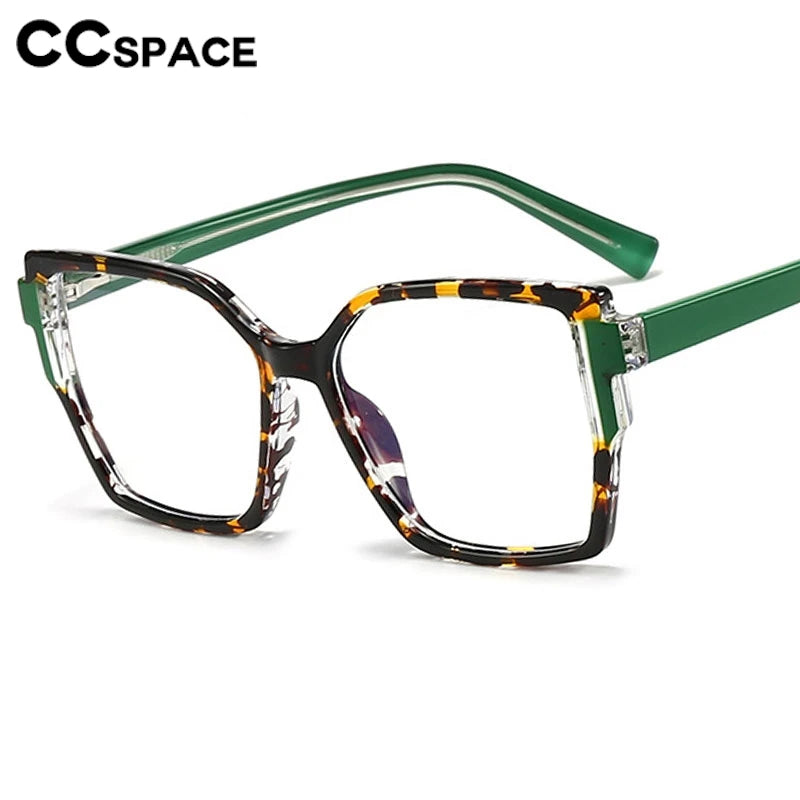CCspace Women's Full Rim Square Cat Eye Polycarbonate Eyeglasses Frame 301332 - Stylish & Lightweight for Work, Reading & Fashion Accessories