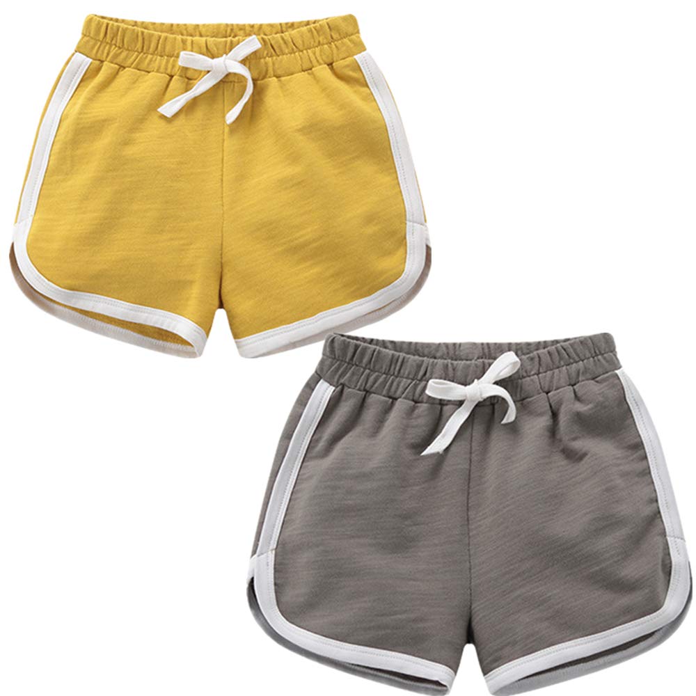 **PTPUKE Toddler Boys Girls Cotton Jogger Shorts - Soft Comfortable Sporty Casual Pants for Kids, Perfect for Playtime & Outdoor Activities**