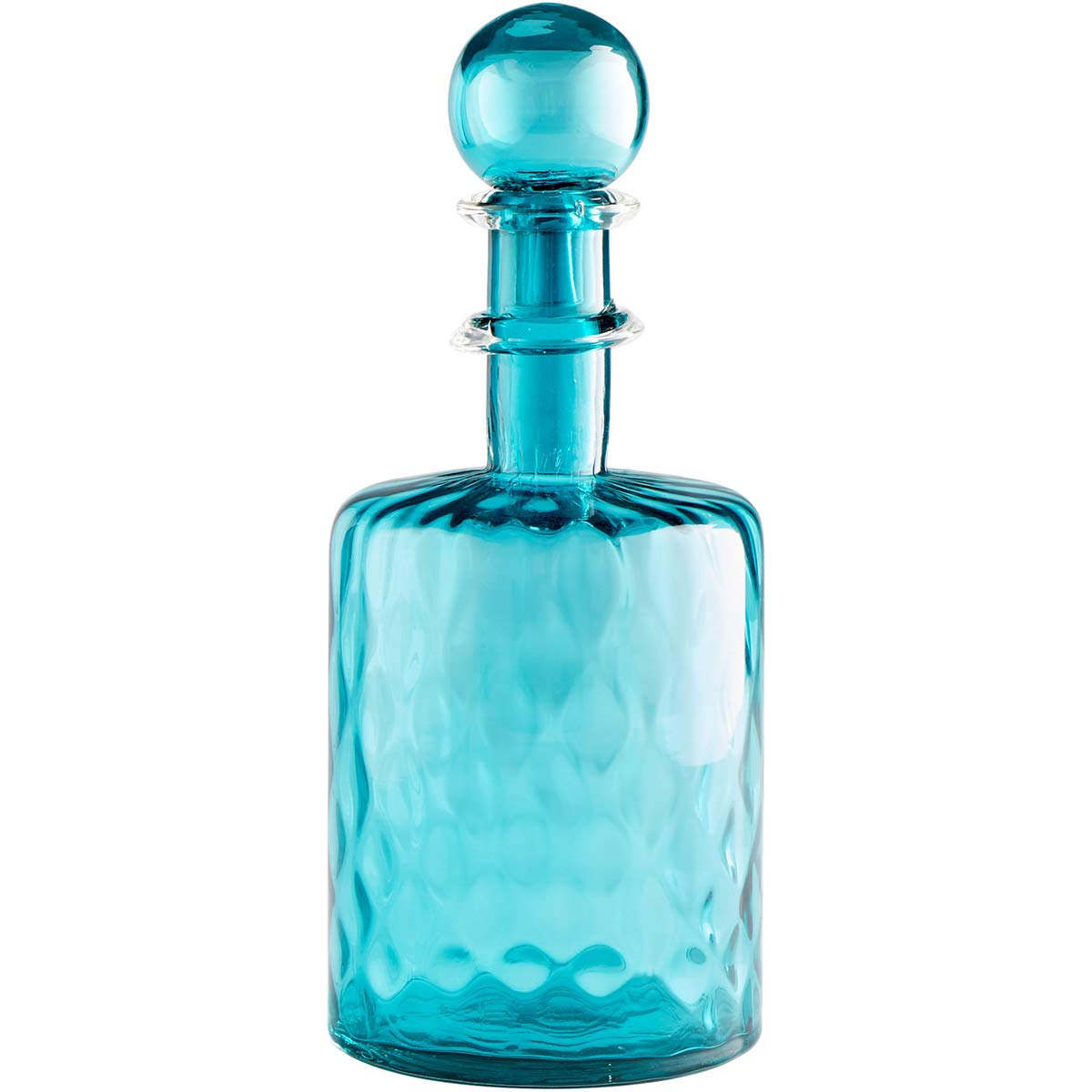 Elegant Cyan Design Decadent Decanter Set #2 - Glass Wine Decanter with Serving Tray for Home Bar, Dinner Parties & Gift Giving
