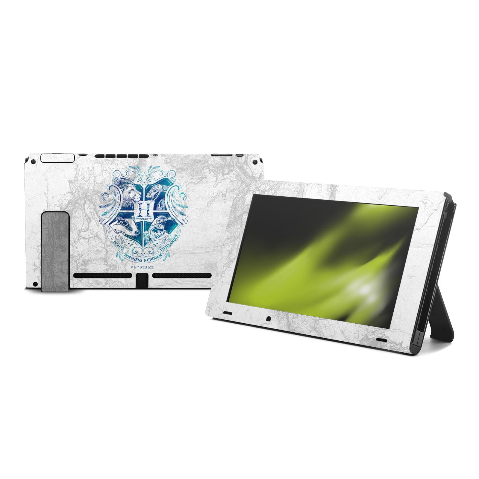 Officially Licensed Harry Potter Hogwarts Aguamenti Vinyl Sticker Skin Decal for Nintendo Switch Console & Dock - Waterproof Gaming Accessory for Switch Lovers & Potter Fans - Perfect for Customizing Your Switch, Protecting from Scratches, and Showing House Pride