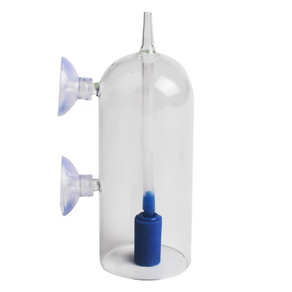 POPETPOP Glass CO2 Diffuser & Air Bubbler for Aquarium - Oxygen Aeration System with Suction Cup | Perfect for Planted Tanks, Fish Tanks & Aquatic Ecosystems