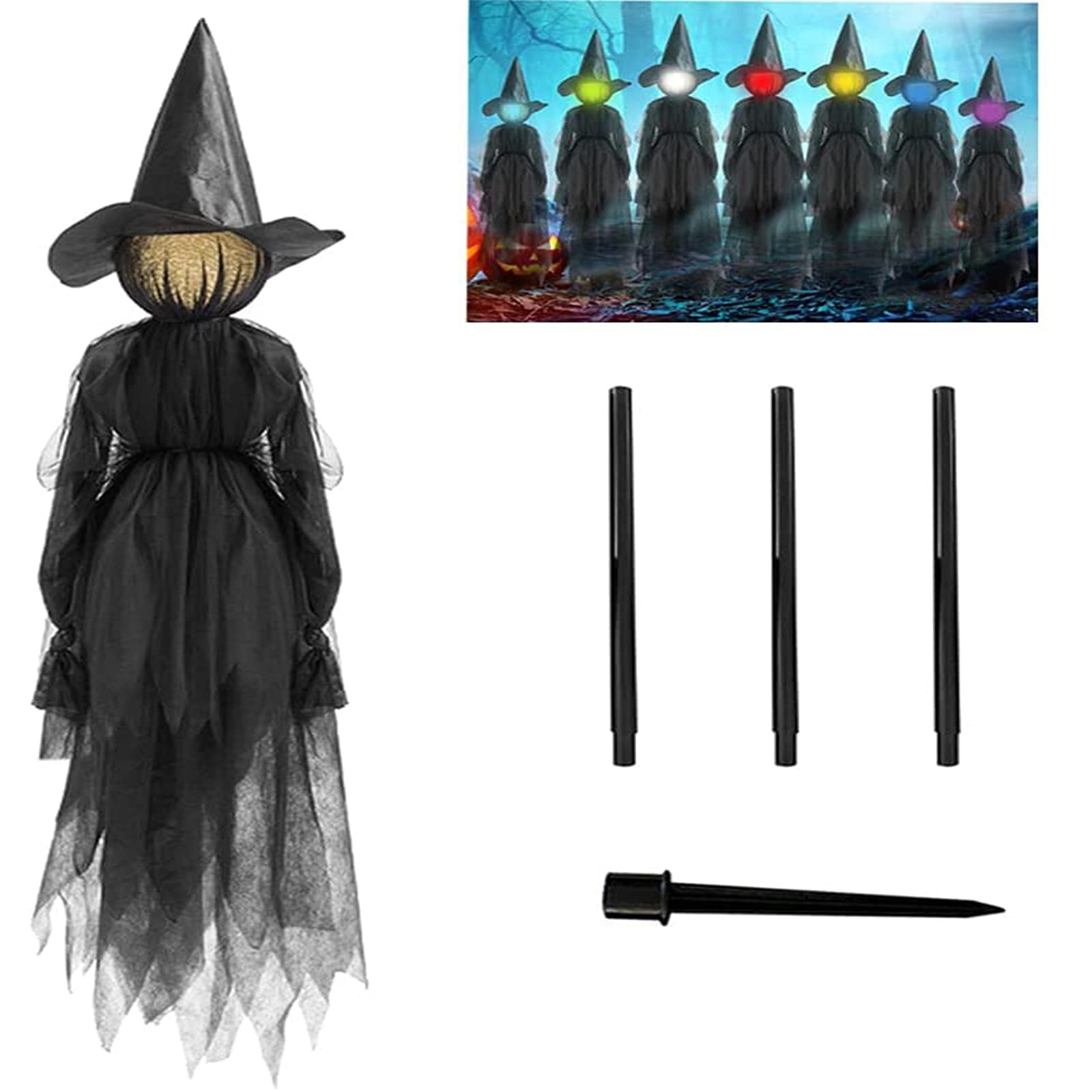 Spooky Nyaqian Witches Halloween Yard Decorations - Outdoor DIY Haunted House Props for Halloween Party, Trick or Treat, and Front Porch Decor