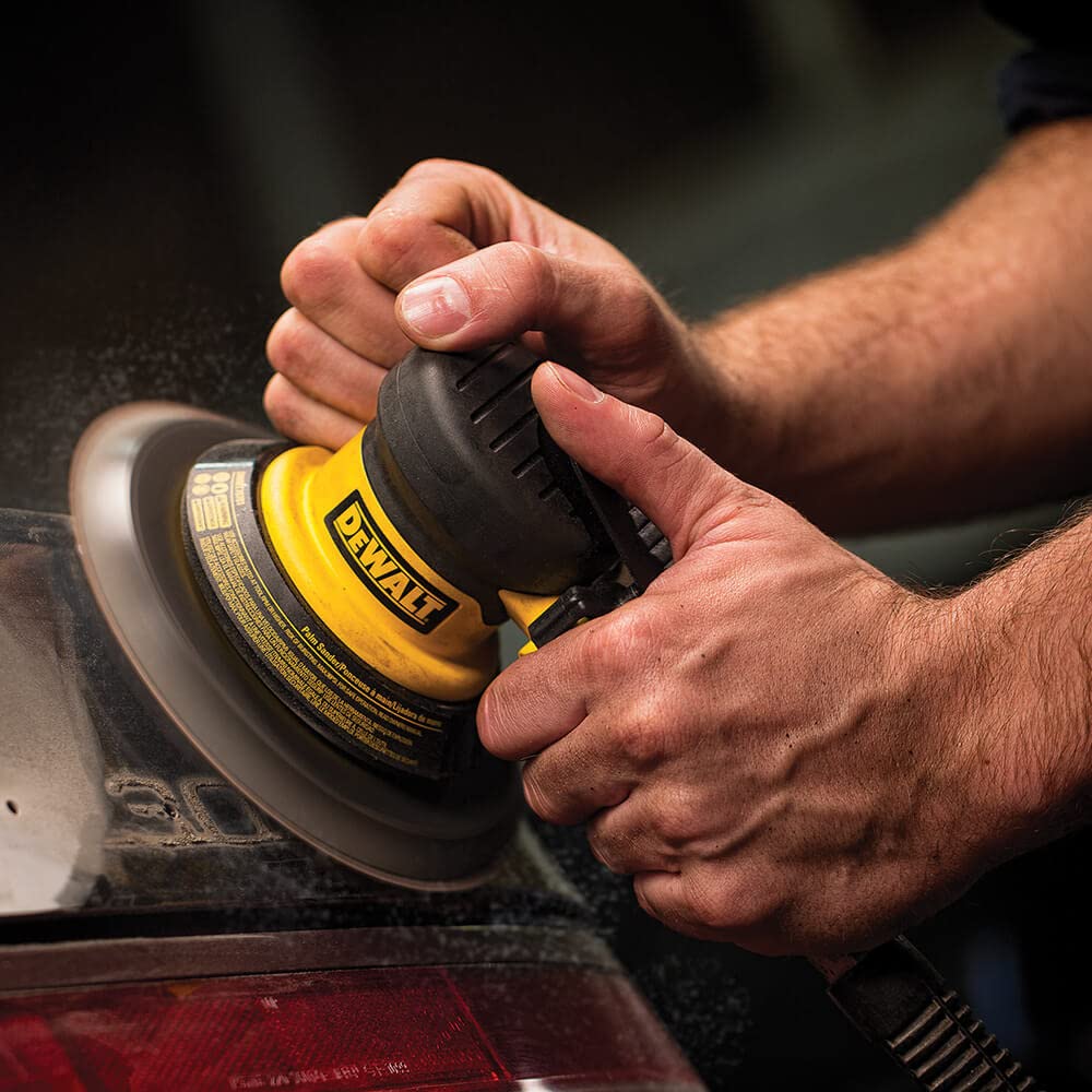 DEWALT DWMT70781 12000 RPM 90 PSI Pneumatic Palm Sander - Professional Woodworking & Sanding Tool for Furniture Refinishing, DIY Projects & Smooth Surface Preparation