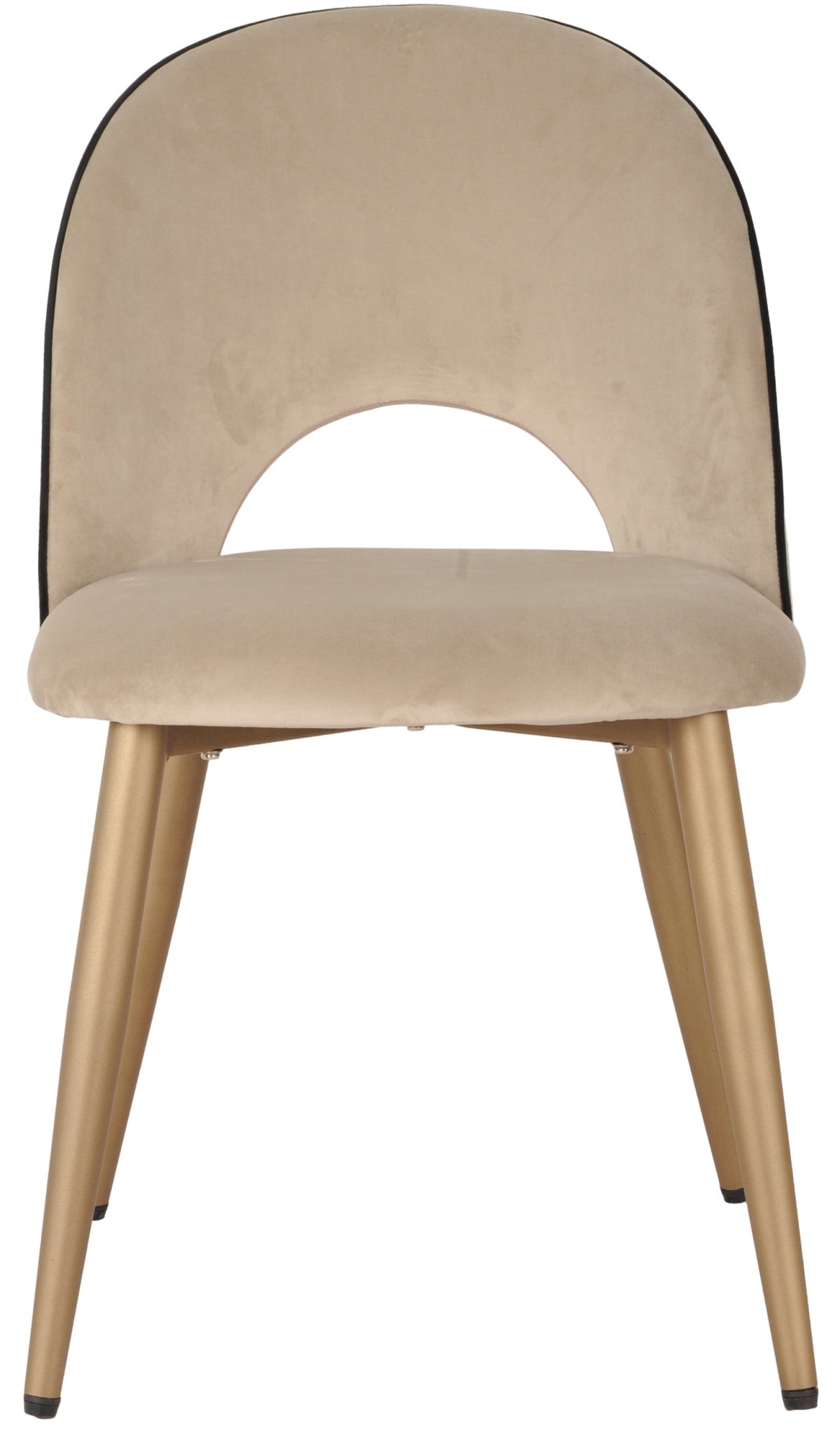 Modern Beige Dining Chairs Set of 2 - Comfortable Upholstered Kitchen Chairs with Wooden Legs - Perfect for Dining Room, Kitchen, Breakfast Nook & Small Spaces