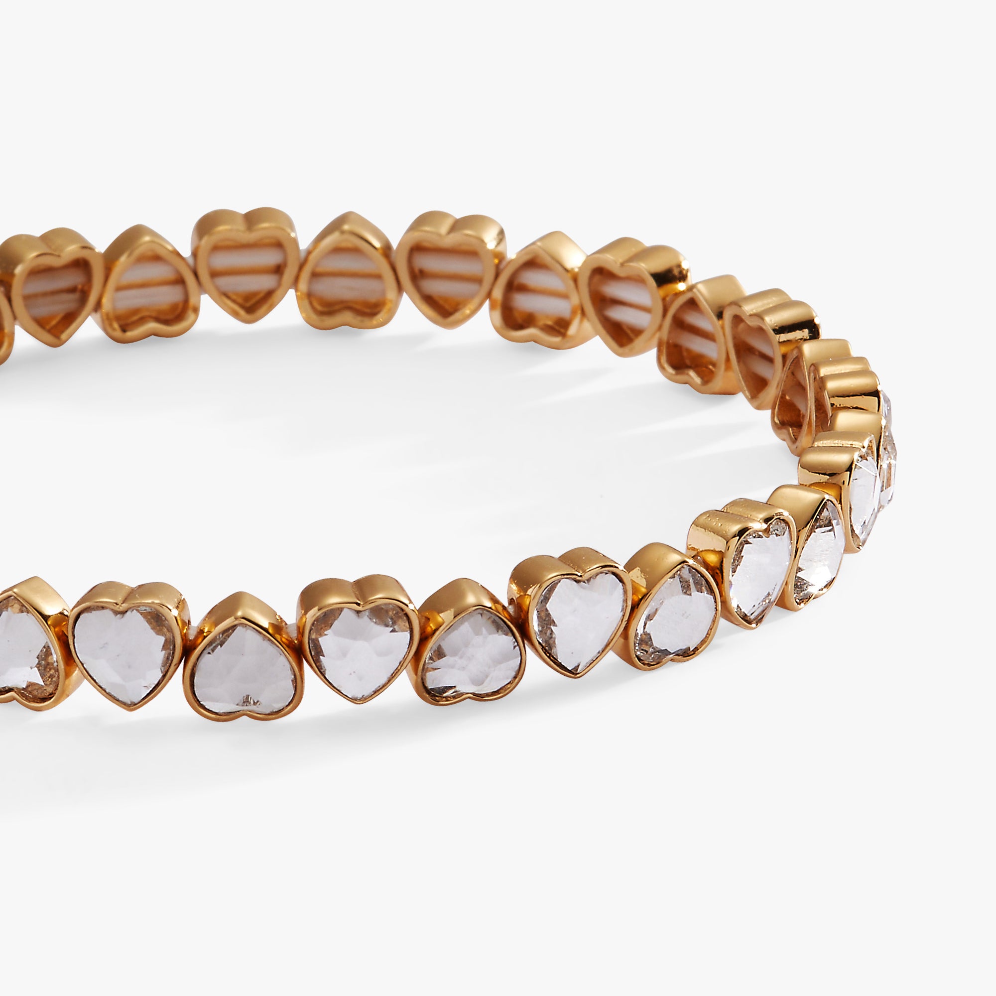 Crystal Heart Stretch Bracelet for Women - Adjustable Beaded Elastic Bracelet with Sparkling Gemstones | Perfect for Valentine's Day Gifts, Birthday Presents & Everyday Wear