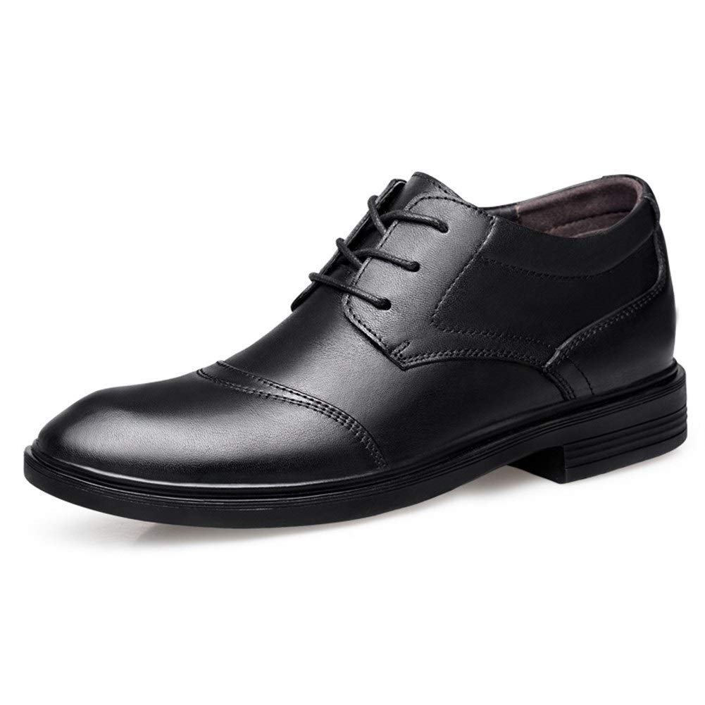 Men's Leather Oxford Dress Shoes - Lace Up Round Toe Derby Shoes with Slip-Resistant Rubber Sole | Formal Business, Wedding & Office Wear | Non-Slip Comfortable Prom Shoes for Men