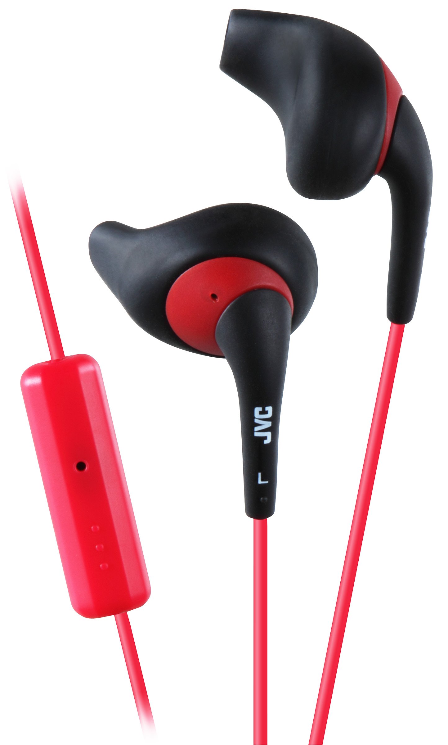 JVC HAENR15B Wired Gumy Sport Headphones with Built-in Microphone - Black | Lightweight & Sweatproof for Running, Gym Workouts & Active Lifestyles