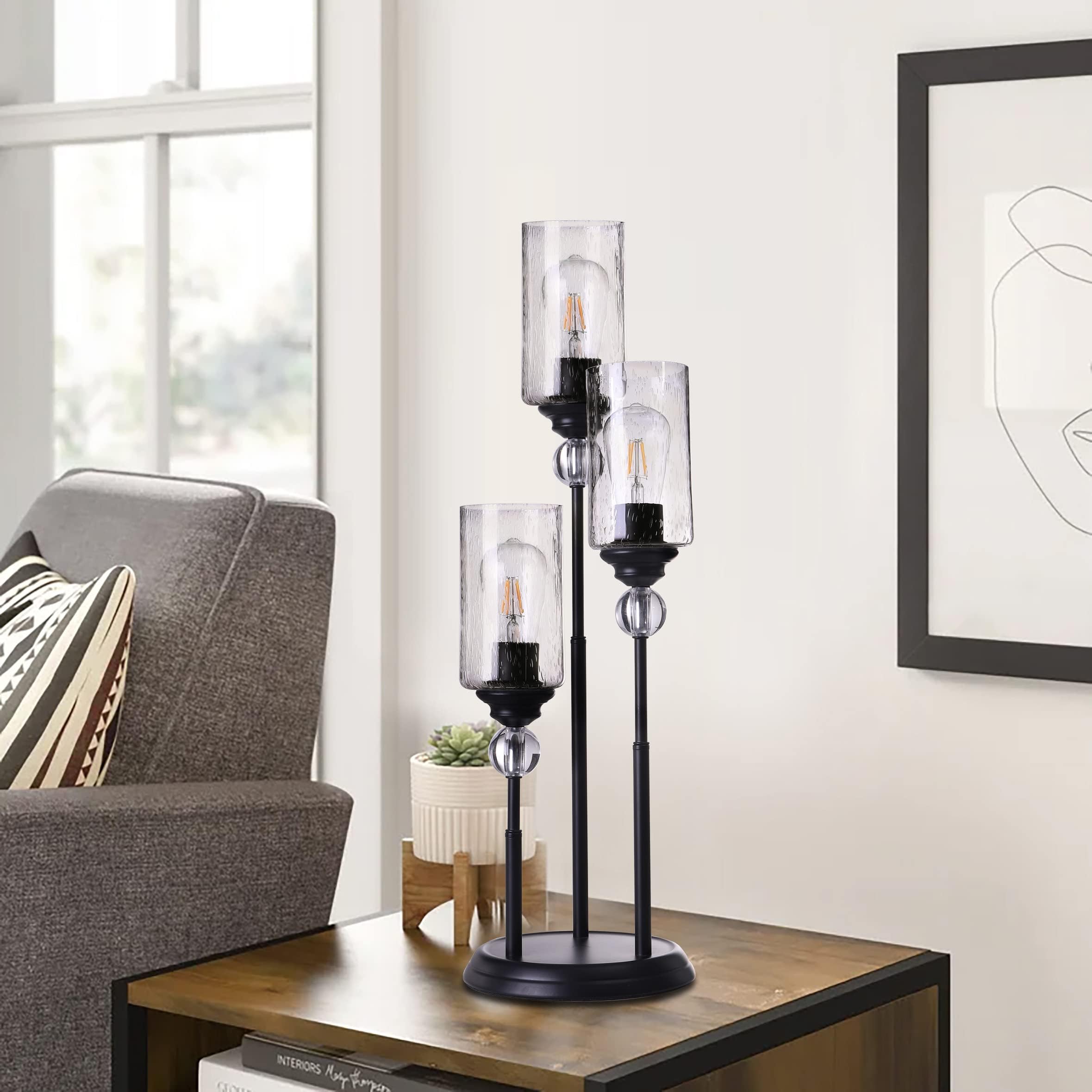 TOCHIC 3-Light Modern Table Lamp with Glass Shade - 28.8