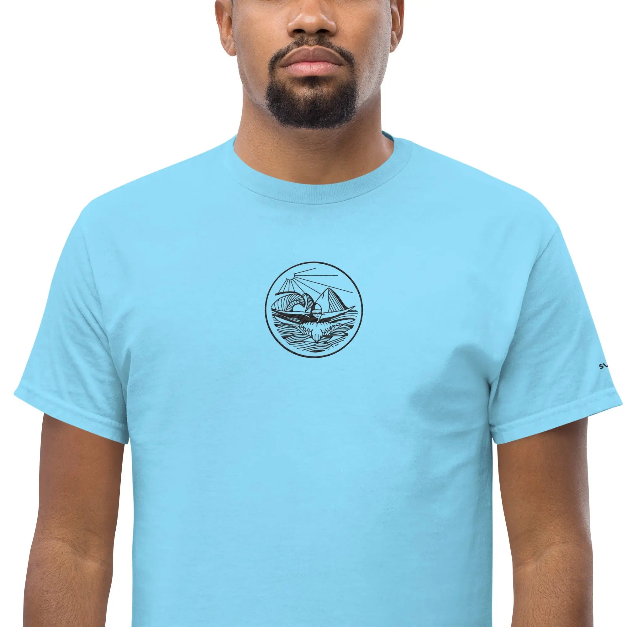 Designer Mountain Swimmer Graphic T-Shirt - Unisex Casual Tee for Men & Women | Perfect for Outdoor Adventures, Beach Trips, and Streetwear Fashion