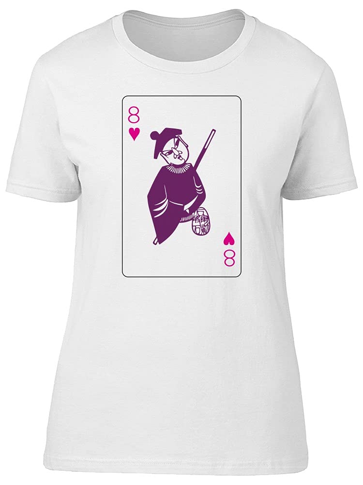 Chinese Man Print Poker Card Tee - Stylish Graphic T-Shirt for Women - Perfect for Casual Wear, Poker Nights & Themed Parties