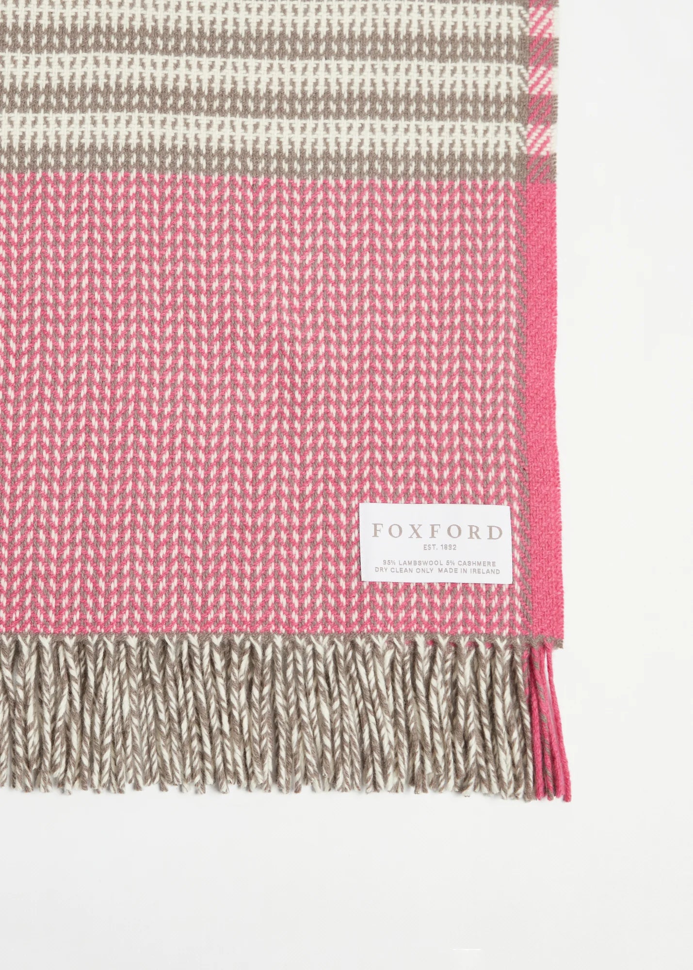 Foxford Ella Cashmere and Lambswool Throw Blanket - Ultra Soft Luxury Wrap for Sofa, Bed & Travel - Perfect for Cozy Evenings, Gifts & Home Decor