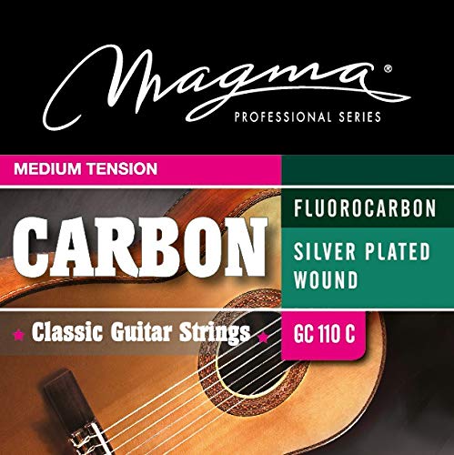 Magma GC110C Classical Guitar Strings - Medium Tension Fluorocarbon Nylon Trebles & Silver Plated Copper Basses - Premium Acoustic Guitar Strings for Classical & Flamenco Players - Perfect for Performances, Practice & Recording