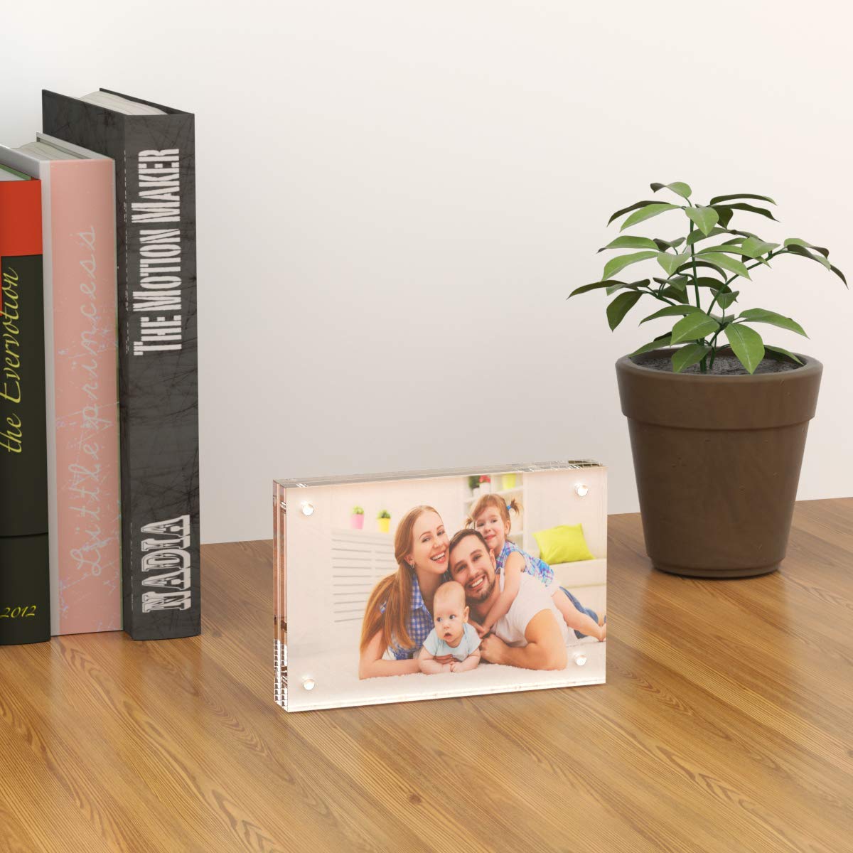 AITEE 4x6 Acrylic Picture Frames 3 Pack - 20% Thicker Clear Lucite Photo Frames with Double-Sided Magnetic Stand for Tabletop Display | Perfect for Office Desk, Home Decor & Gift Giving