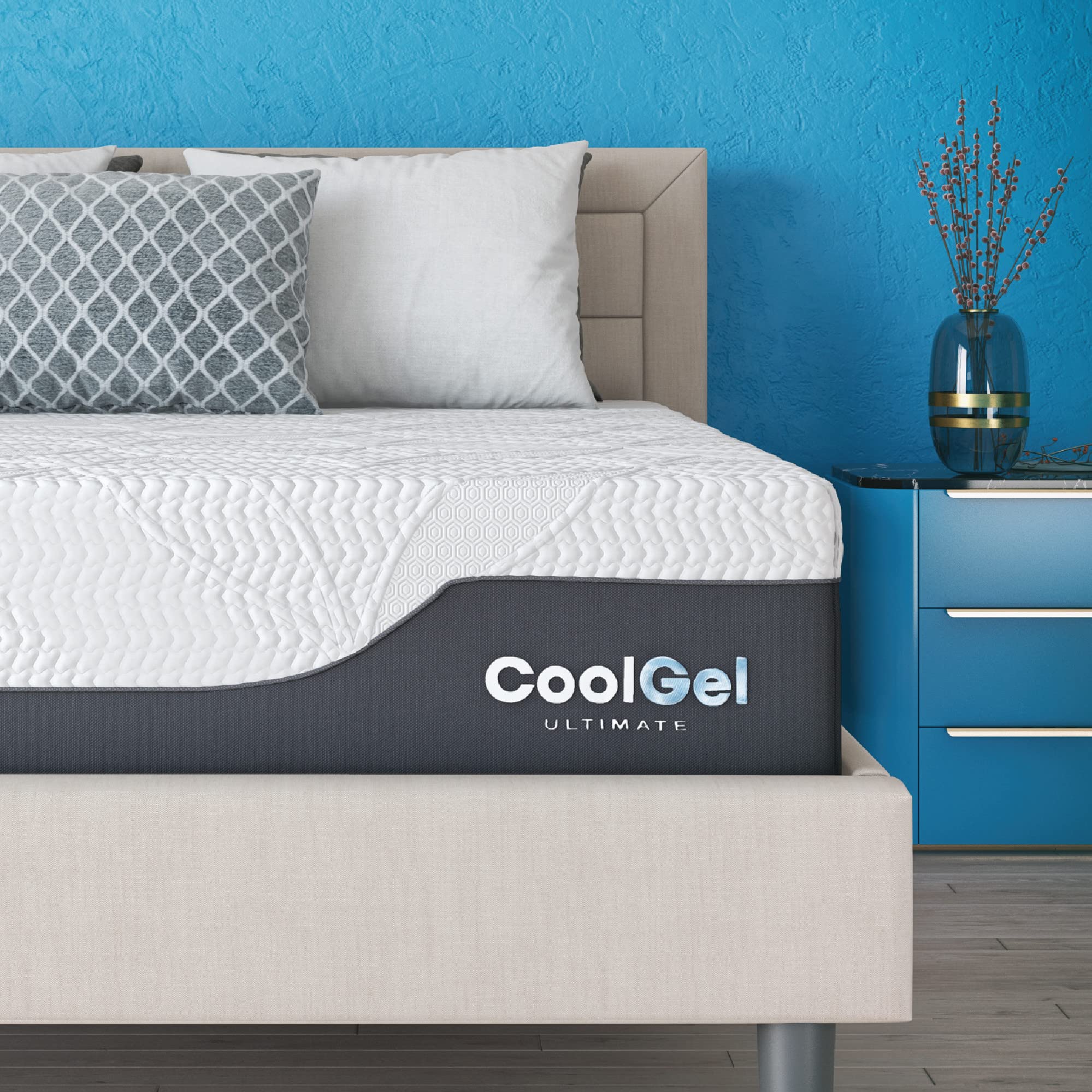 14 Inch Medium Firm Cooling Gel Memory Foam Mattress Queen Size - CertiPUR-US Certified with Pressure Relief & 2 Free CoolGel Pillows | Bed in a Box for Hot Sleepers, Back Pain Relief & Guest Room Comfort