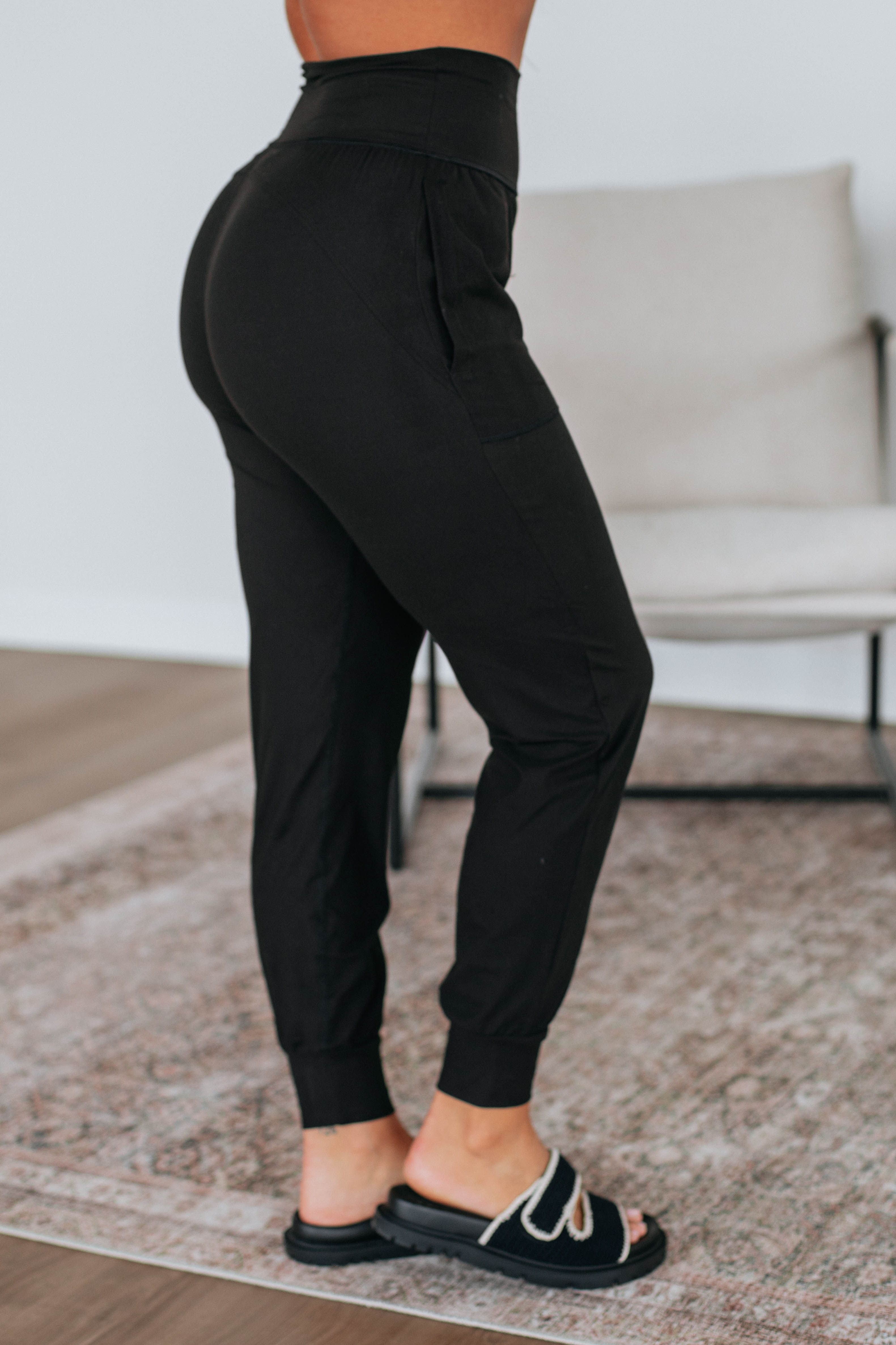Cloud Nine Joggers for Women - Soft High Waisted Lounge Pants - Comfortable Black Jogger Sweatpants for Yoga, Running & Home Wear