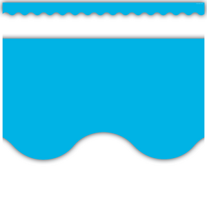 Aqua Solid Scalloped Border Trim - Decorative Scalloped Edge Border for Bulletin Boards, Classroom Decor, DIY Crafts and Scrapbooking Projects