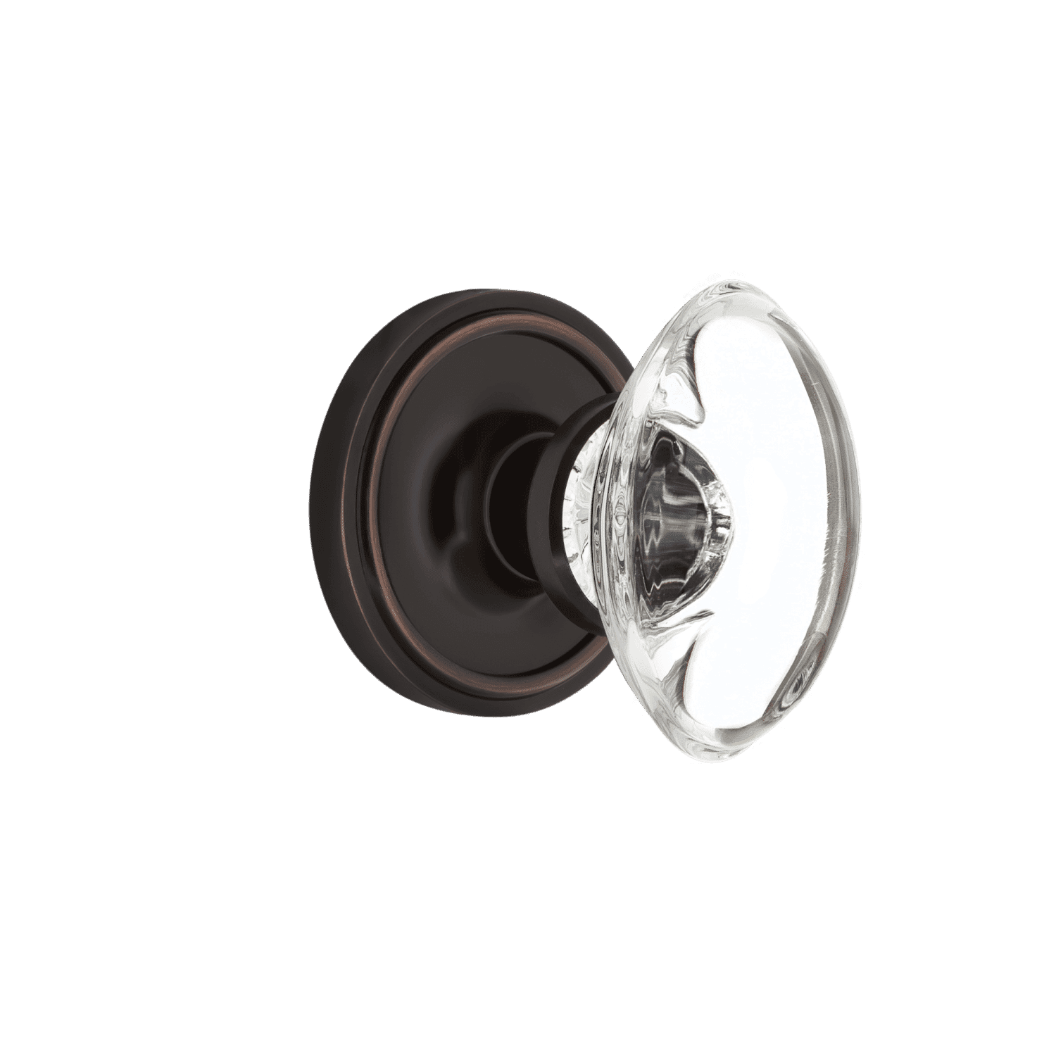 Vintage Bronze Oval Clear Crystal Knob - Classic Rosette Cabinet Hardware for Kitchen & Bathroom Decor | Elegant Home Upgrade