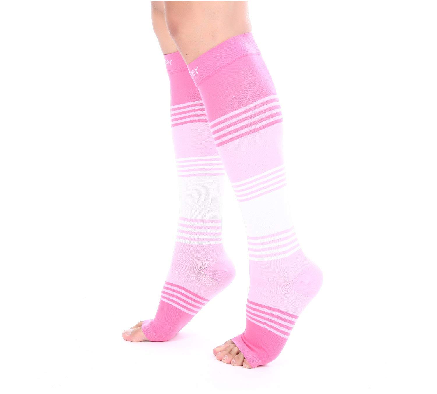 Doc Miller Premium Open Toe Compression Socks 20-30mmHg - Women's Toeless Dress Socks for Circulation & Comfort - Ideal for Nurses, Travel & Varicose Vein Relief