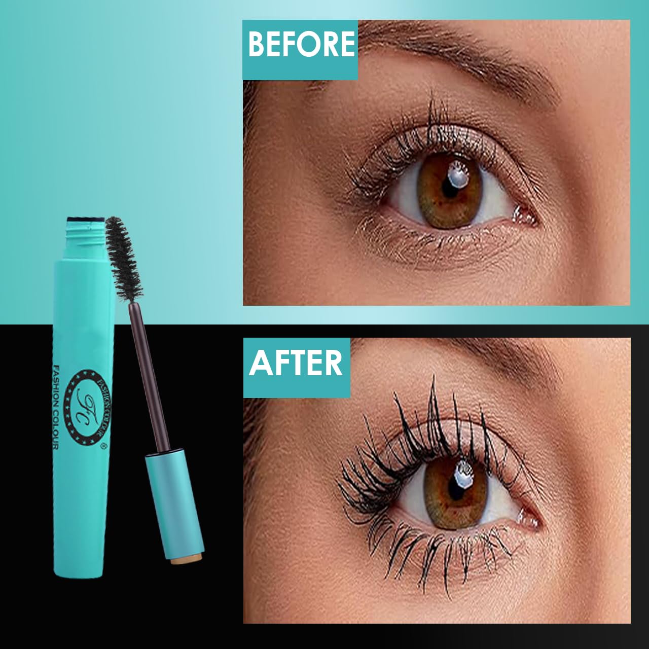 Volumizing Cat Eye Waterproof Mascara - Smudgeproof & Long Lasting | Extreme Black Helical Brush for Clump-Free Lashes | Lightweight Buildable Formula (10g) | Perfect for Night Out, Date Night & Special Occasions