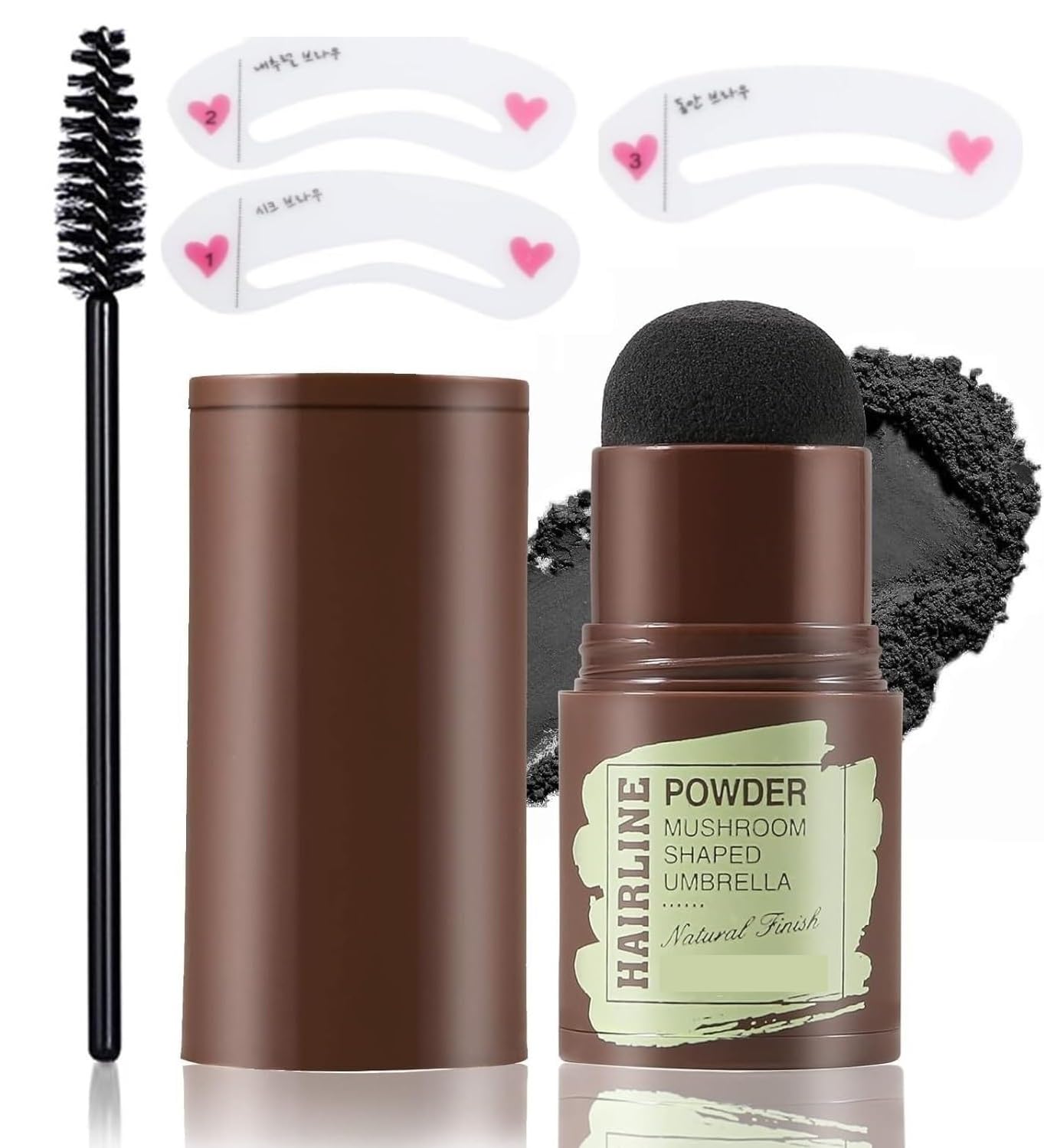 BSBDA Hair Root Touch-Up Powder Stick - Instant Hair Loss Concealer for Thinning Hair & Eyebrow Stamp, Natural-Looking Coverage in Seconds (Black) | Perfect for Quick Root Cover-Up & Everyday Styling