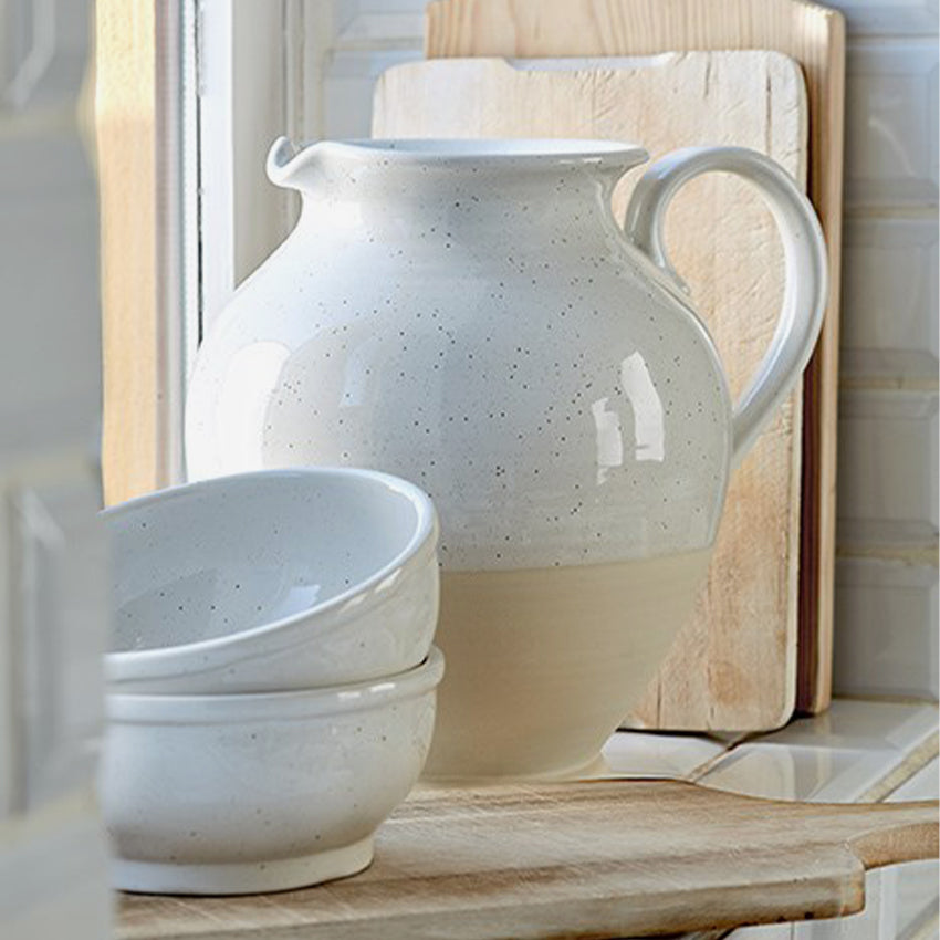 Casafina Fattoria White Large Pitcher 5.38L - Elegant Glass Water Pitcher for Iced Tea, Lemonade & Summer Beverages - Perfect for Entertaining, Parties & Outdoor Dining