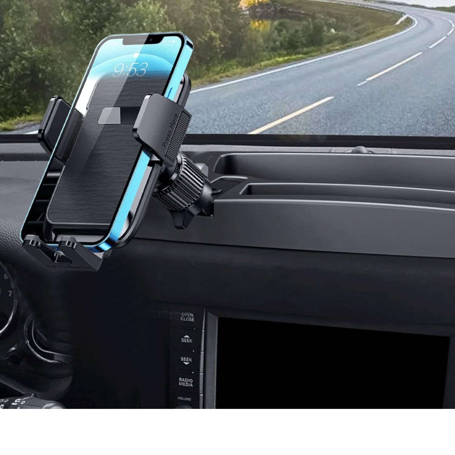 Upgraded Metal Clip Car Vent Phone Mount - Universal Smartphone Holder for iPhone & Android, Hands-Free Car Cradle for Safe Driving, Perfect for GPS Navigation & Road Trips