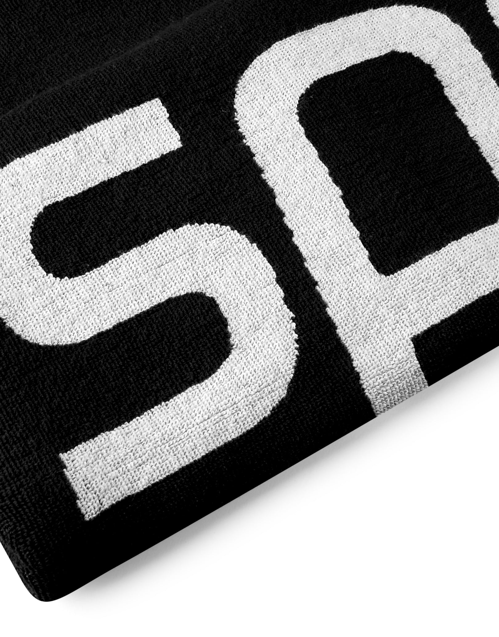 Custom Embroidered Logo Towel - Premium Black & White Cotton Towel for Gym, Spa, Beach & Pool Use