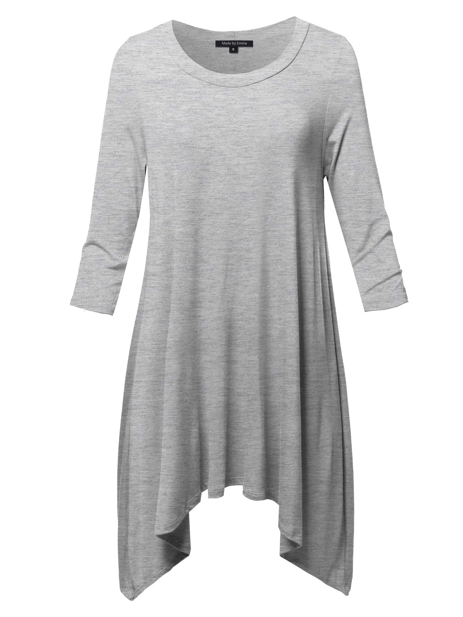 Emma Women's Casual Loose Fit Dolman Sleeve Tunic Dress Top - Comfortable & Stylish for Everyday Wear, Work & Outings