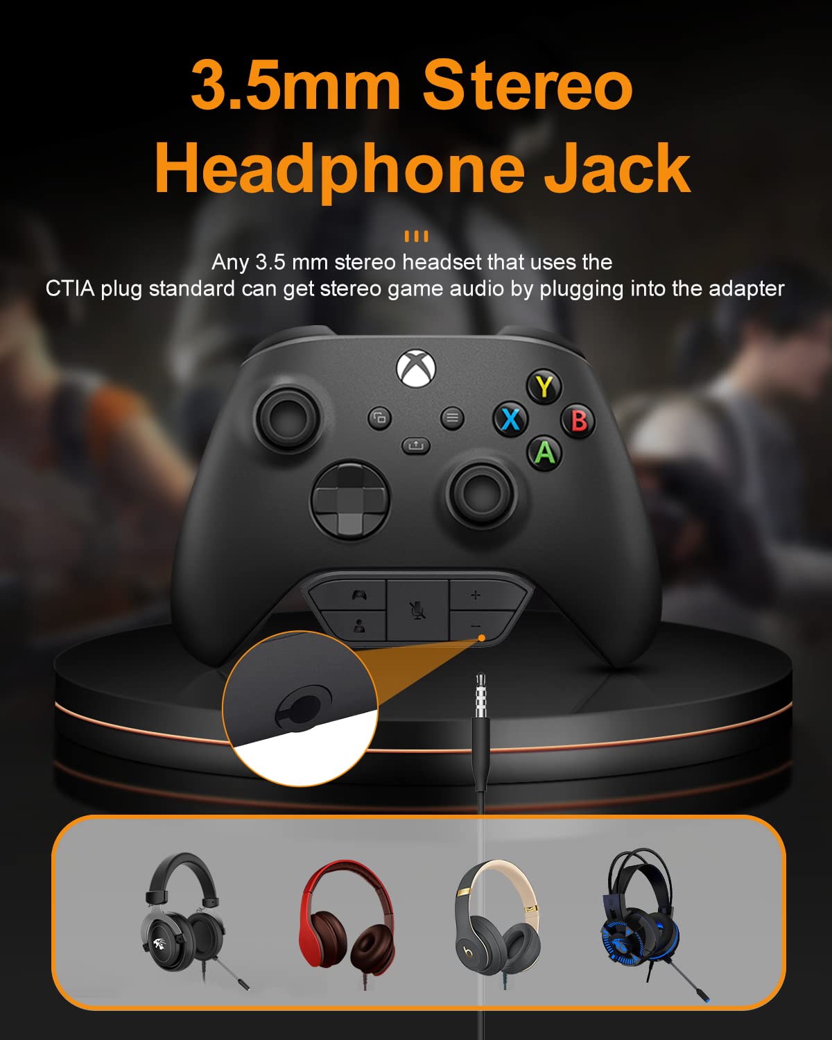 Xbox One Stereo Headset Adapter - 3.5mm Audio Jack for Xbox One Controllers (Black) | Perfect for Gaming, Streaming & Chatting