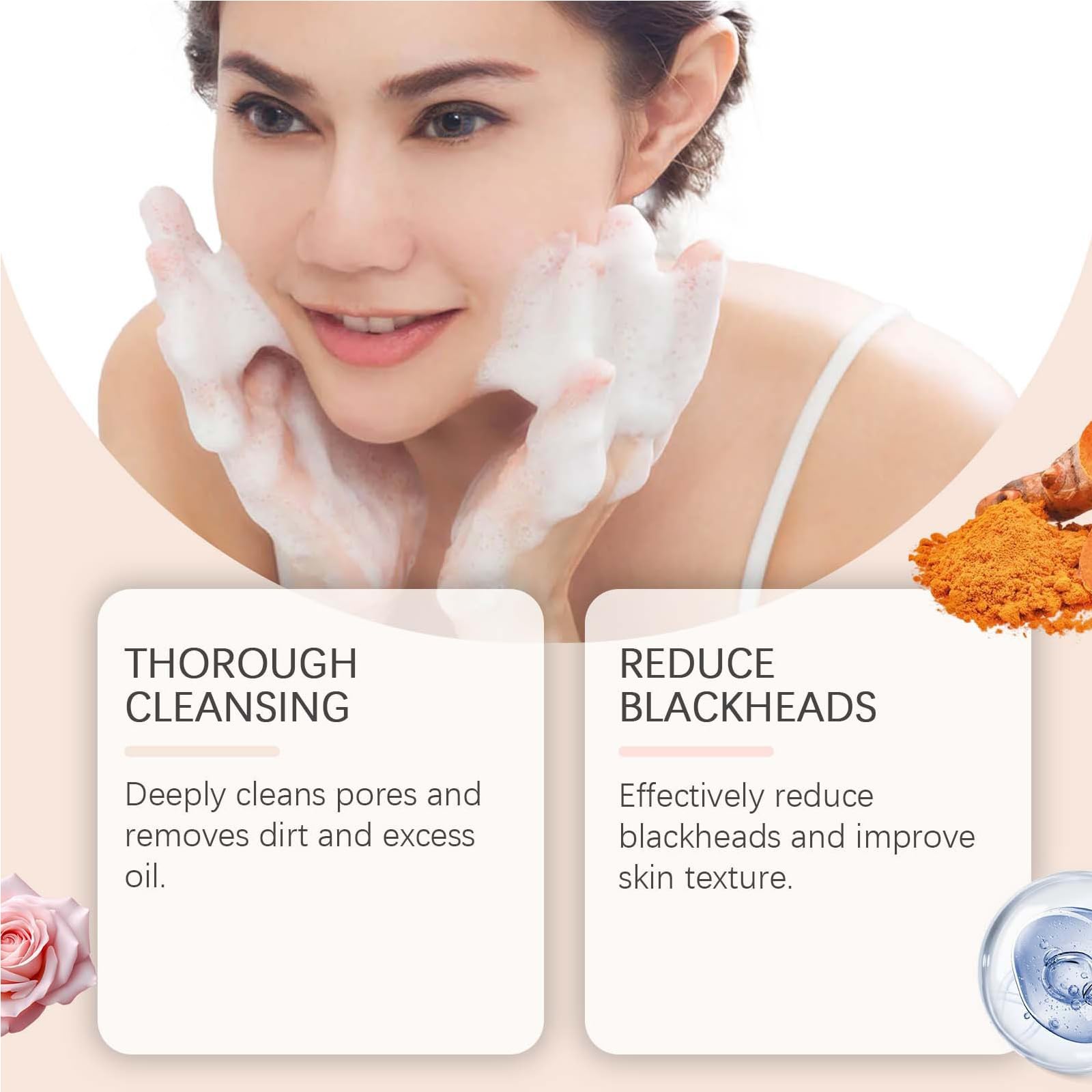 Organic Turmeric Face Wash & Soap Bar Set with Brush - Natural Skin Brightening & Acne Treatment - Gentle Cleansing for Glowing Skin - Perfect for Daily Skincare Routine & Travel