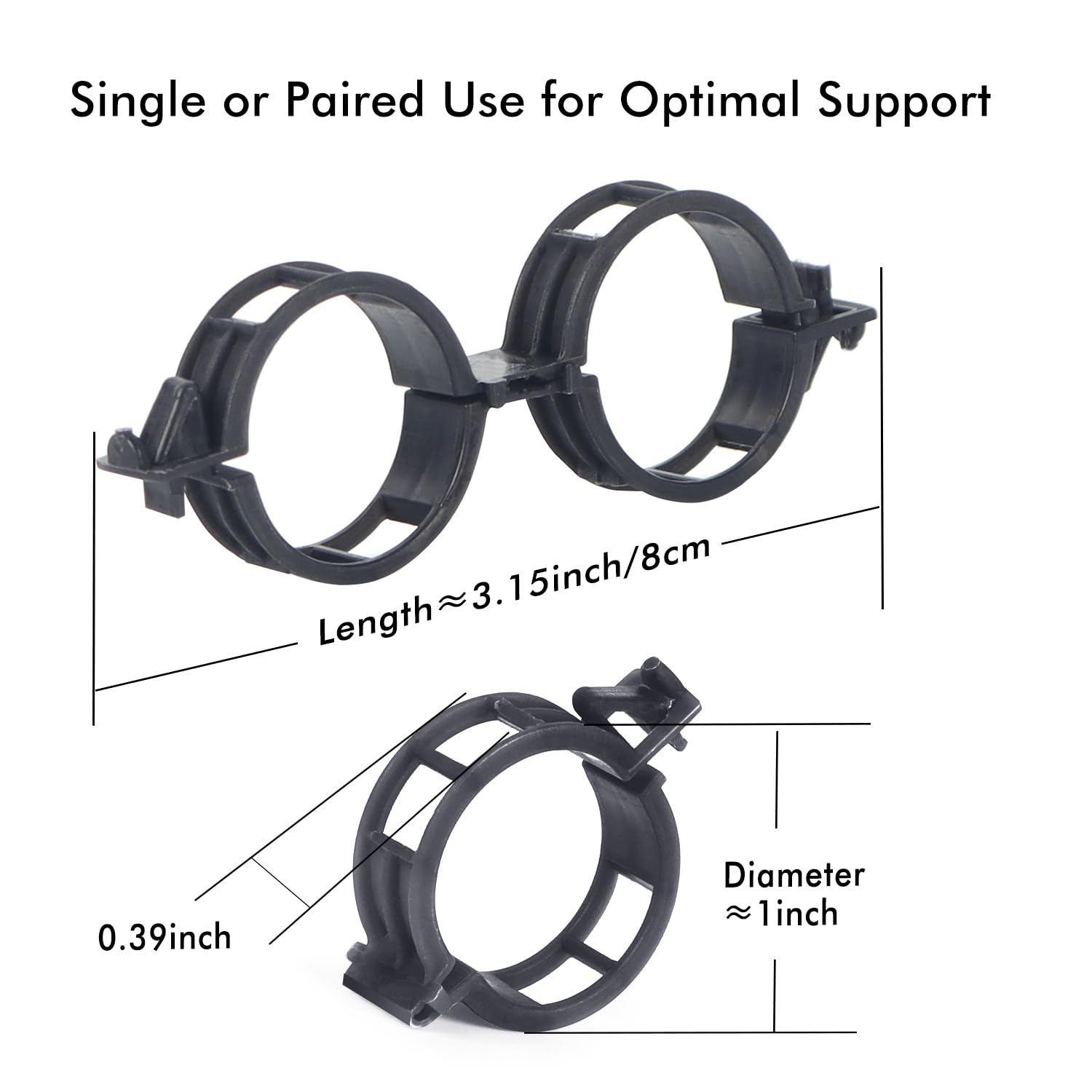 200Pcs Black Plant Support Clips - Heavy Duty Tomato Clips for Climbing Plants, Garden Trellis Clips for Vine Support - Perfect for Tomatoes, Cucumbers, Beans & Vertical Gardening